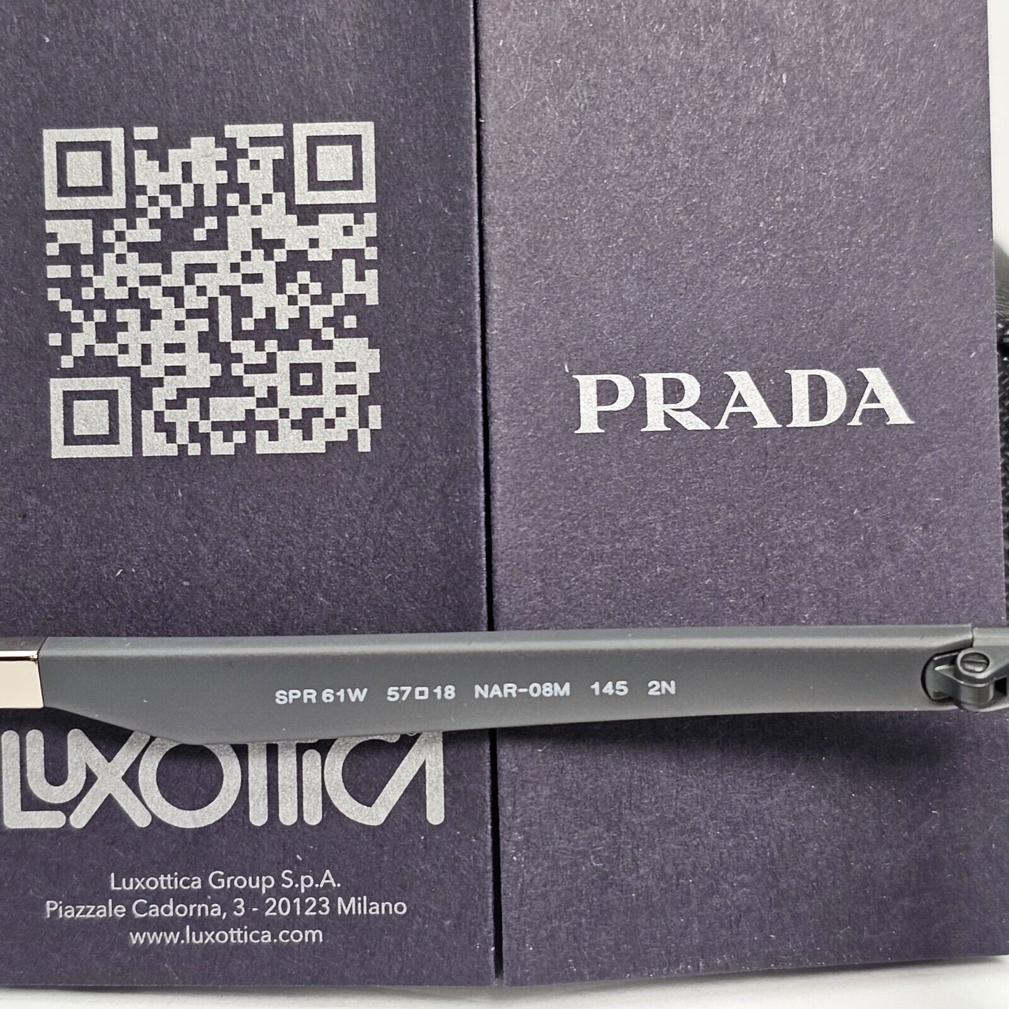 Prada Sunglasses Grey Dark Violet Burgundy Matte PR61WS SPR 61W NAR-08M 57mm
