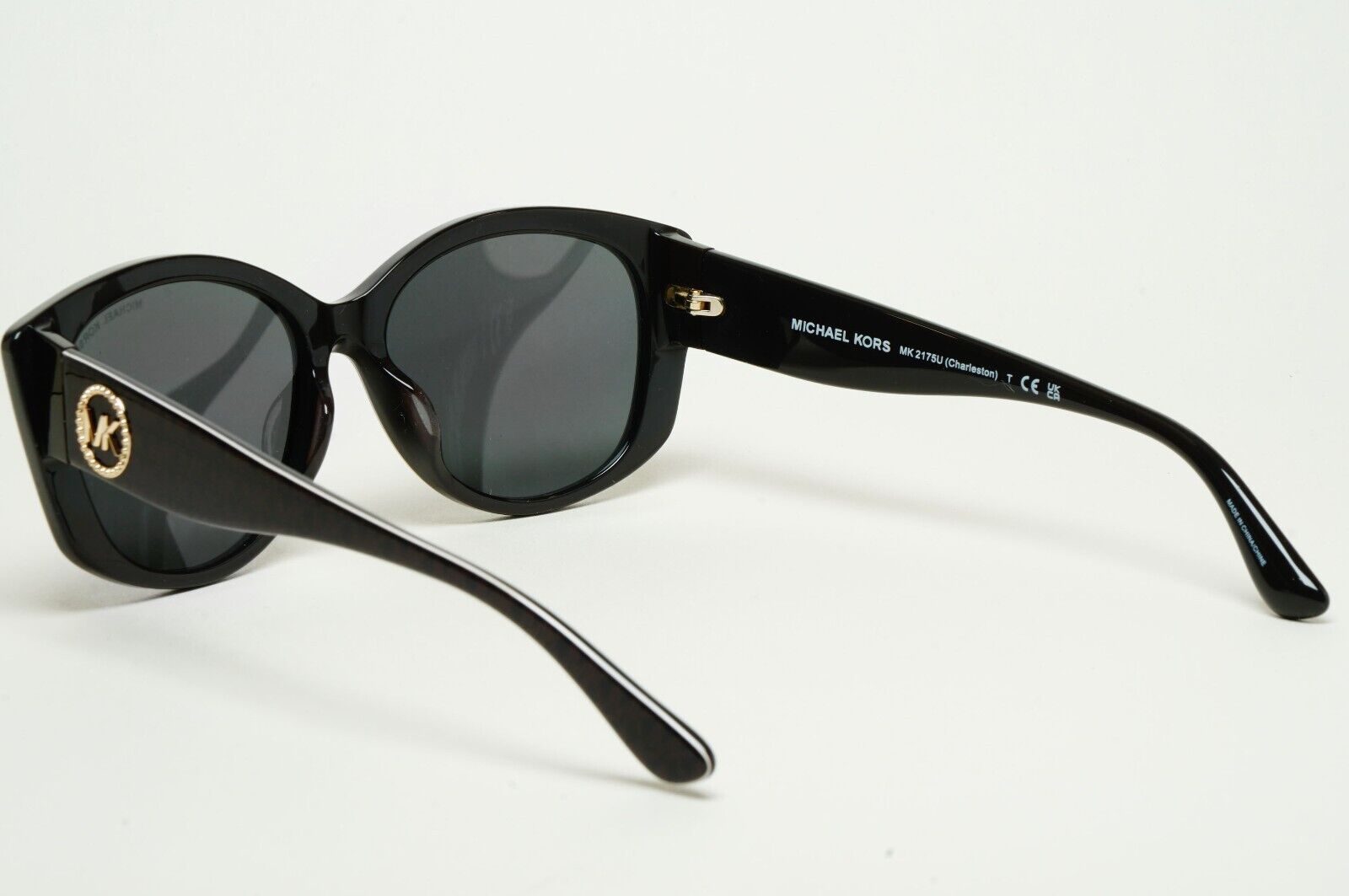 Michael Kors Sunglasses Black Gold Monogram Square MK 2175U Charleston 3500/87