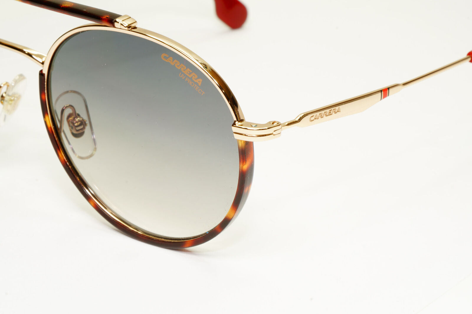 Authentic Carrera Mens Gold Brown Grey Metal Round Sunglasses 208/S AU29K