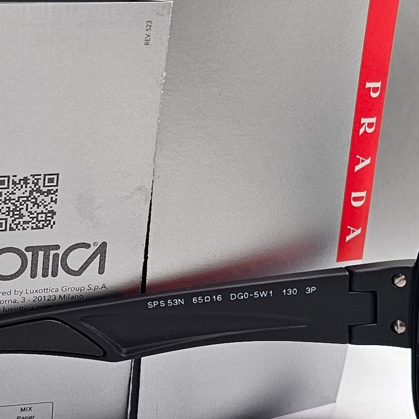 Prada Sunglasses Polarised Black Grey Gradient Rossa PS53NS SPS 53N DG0-5W1 [A]