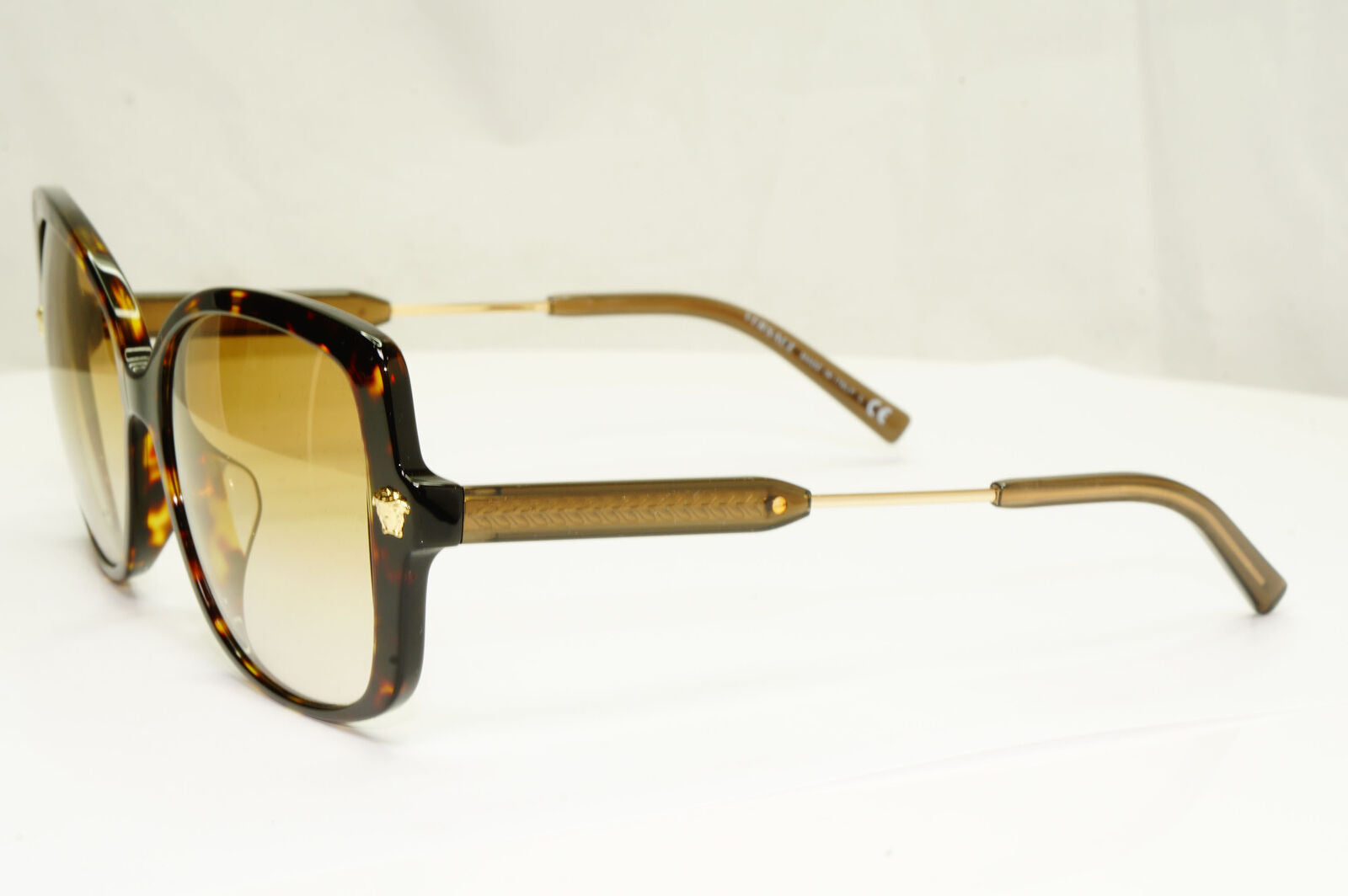 Authentic Versace Womens Square Sunglasses Brown Havana Gold 4390 F 108/6E