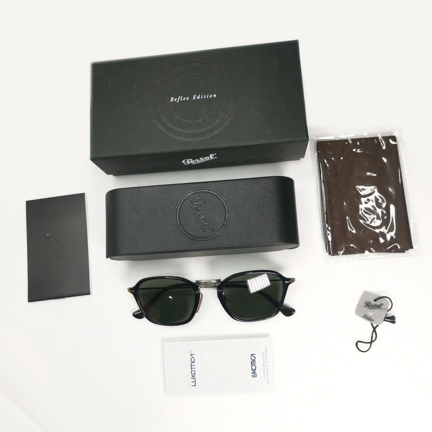 Persol Sunglasses 2012 Polarized Reflex Edition Black Grey Green 3047-S 95/58