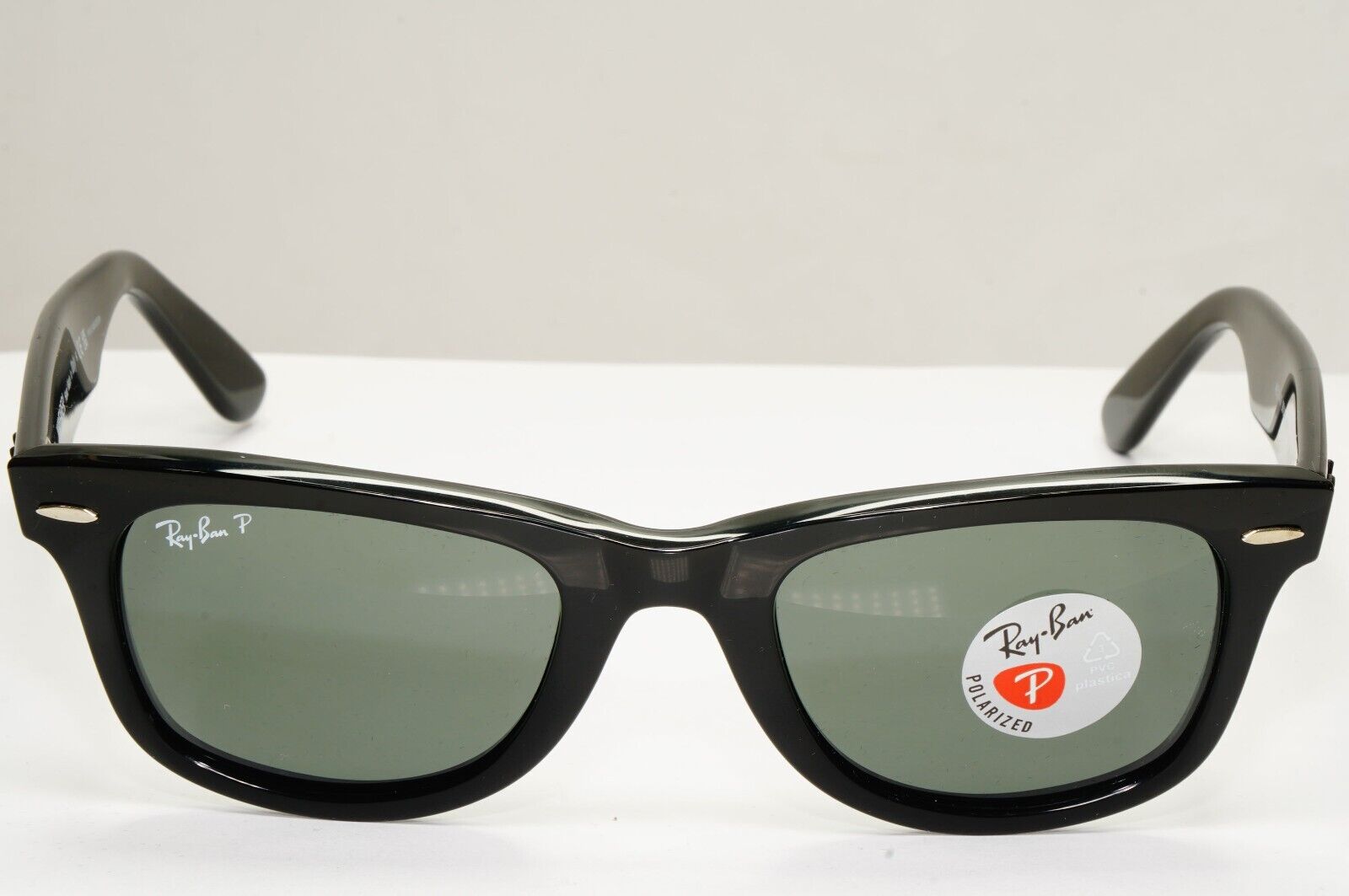 Ray-Ban Sunglasses Wayfarer Polarised Black Green RB 2140 Wayfarer 901/58 50mm