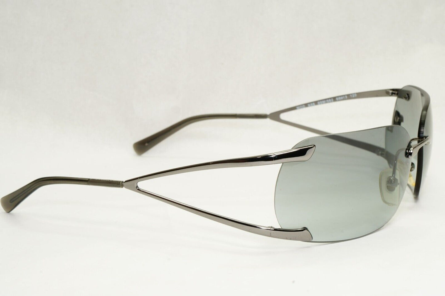 Versace Sunglasses 2004 Vintage Rimless Wrap Silver Grey MOD N86 89M/562 270324