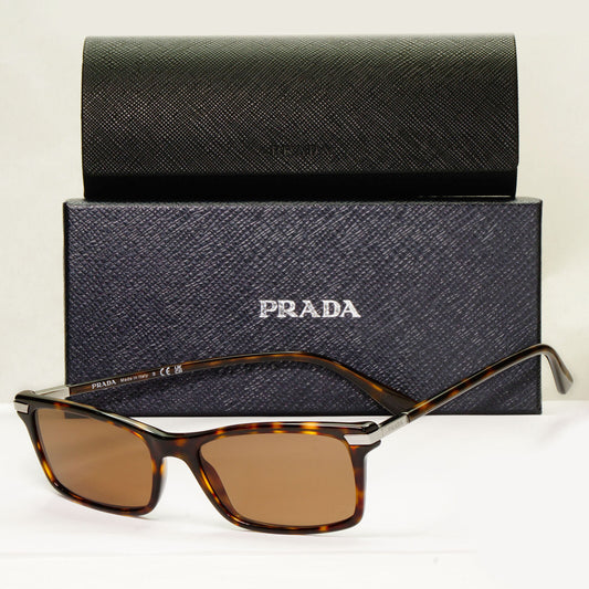 Prada Sunglasses Brown Havana Rectangle Tortoise PR03YV VPR 03Y 2AU-1O1 54mm