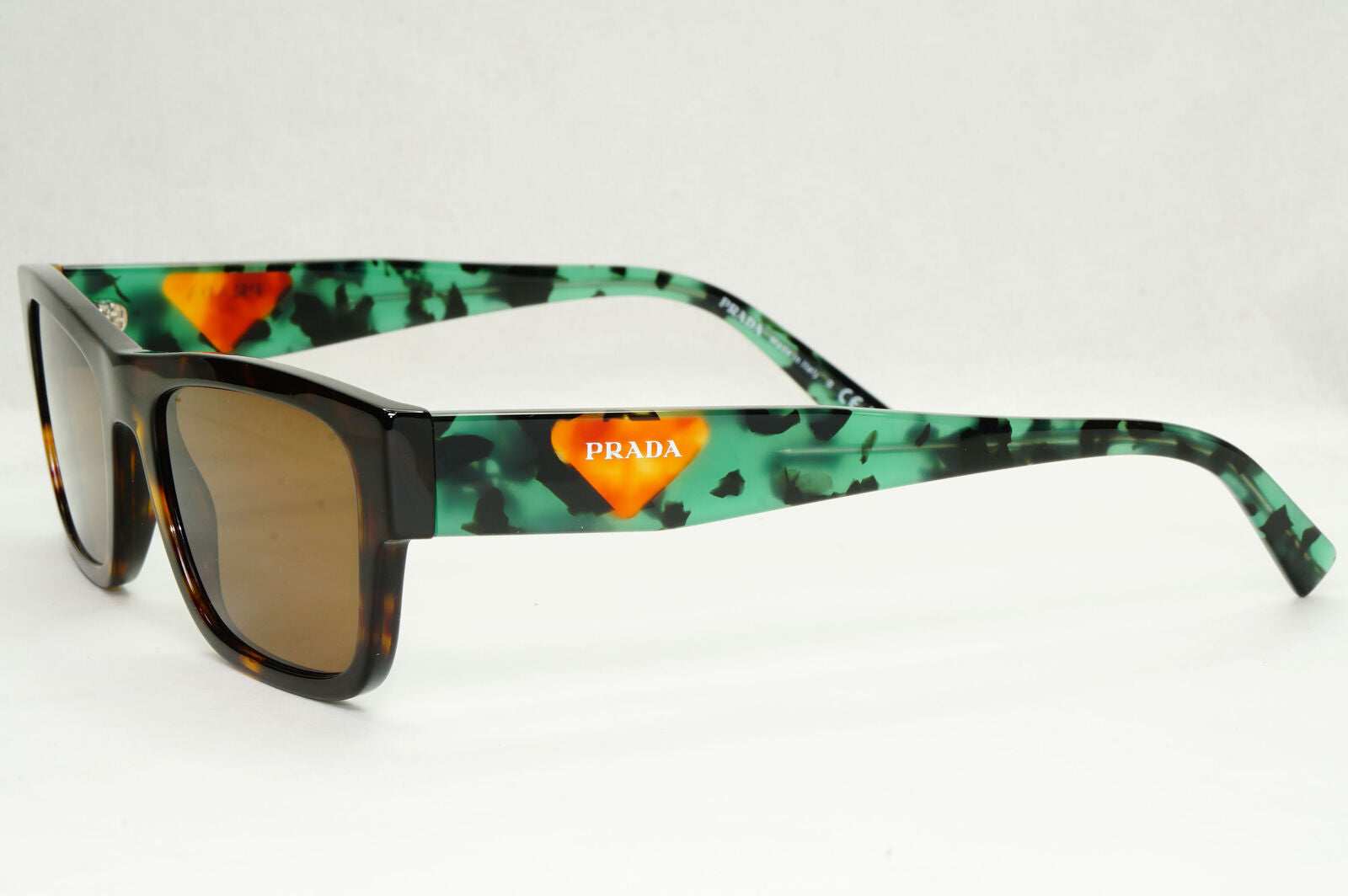 Prada Sunglasses Brown Lens Green Havana Tortoise PR15YV VPR 15Y 23B-1O1 52mm