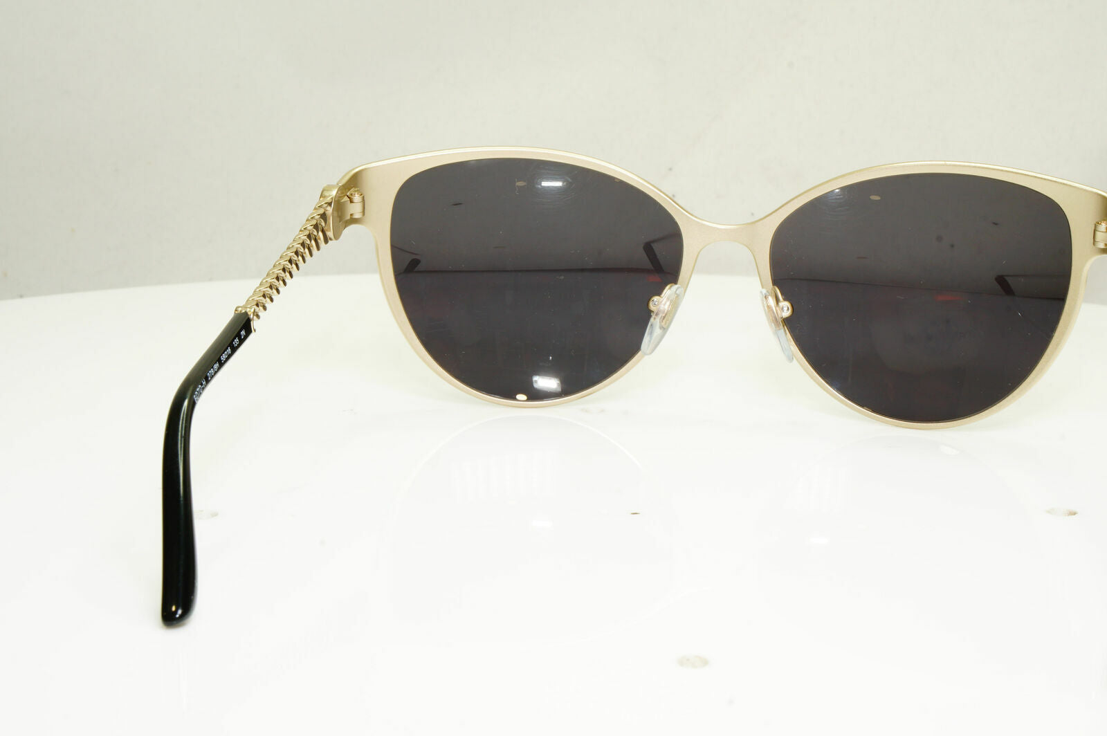 Bvlgari Sunglasses Pearl Gold Chain Black Metal Square Women 6070-H 278/8H 30617