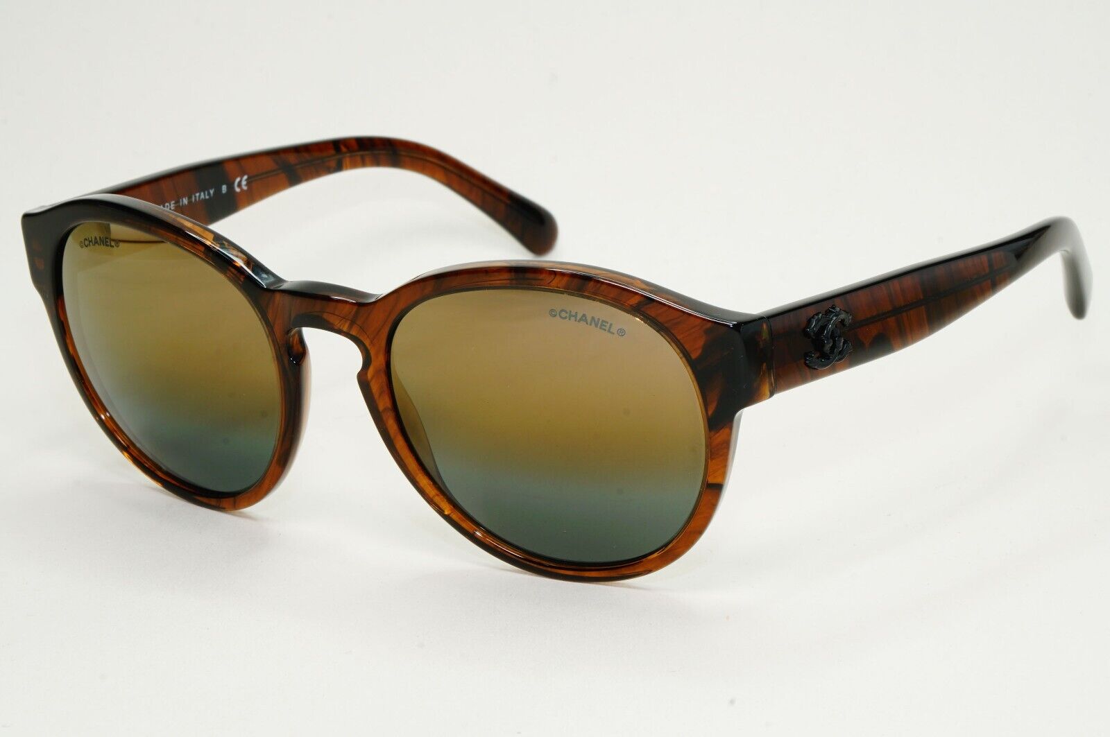 Chanel Sunglasses Brown Marble Gradient Teal Designer 5359 c.1569/Y9 54mm