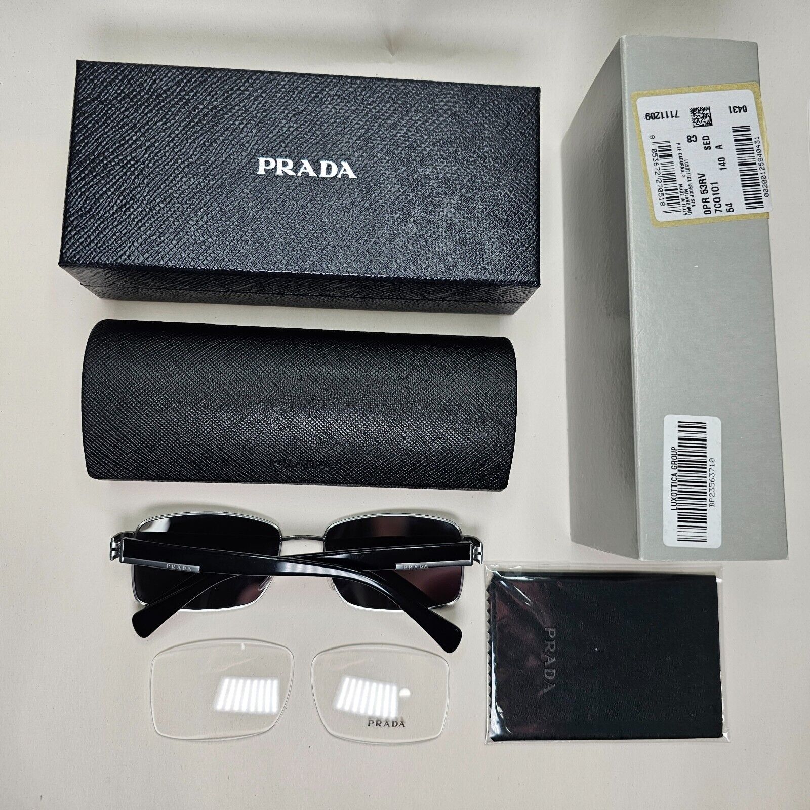 Prada Sunglasses 2014 Gunmetal Black Square Rectangle PR53PV VPR 53P 1CQ-1O1