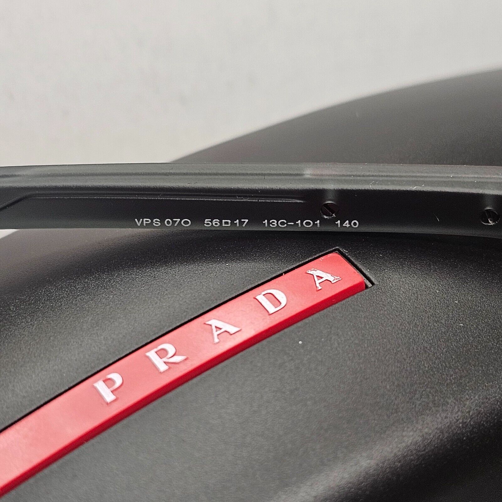 Prada Sunglasses Black Transparent Rubber Square PS07OV VPS 07O 13C-1O1 56mm