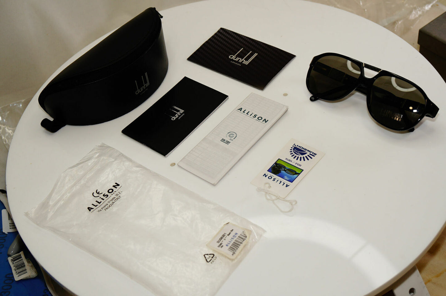 Authentic DUNHILL Polarized Vintage Sunglasses Black Pilot DU56301 08/12 26991