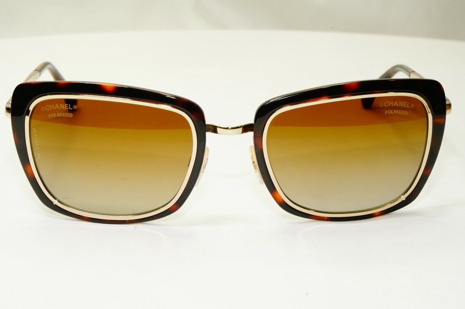 Authentic CHANEL Polarized Sunglasses Gold Brown Havana Model 5203 395/S9 27490