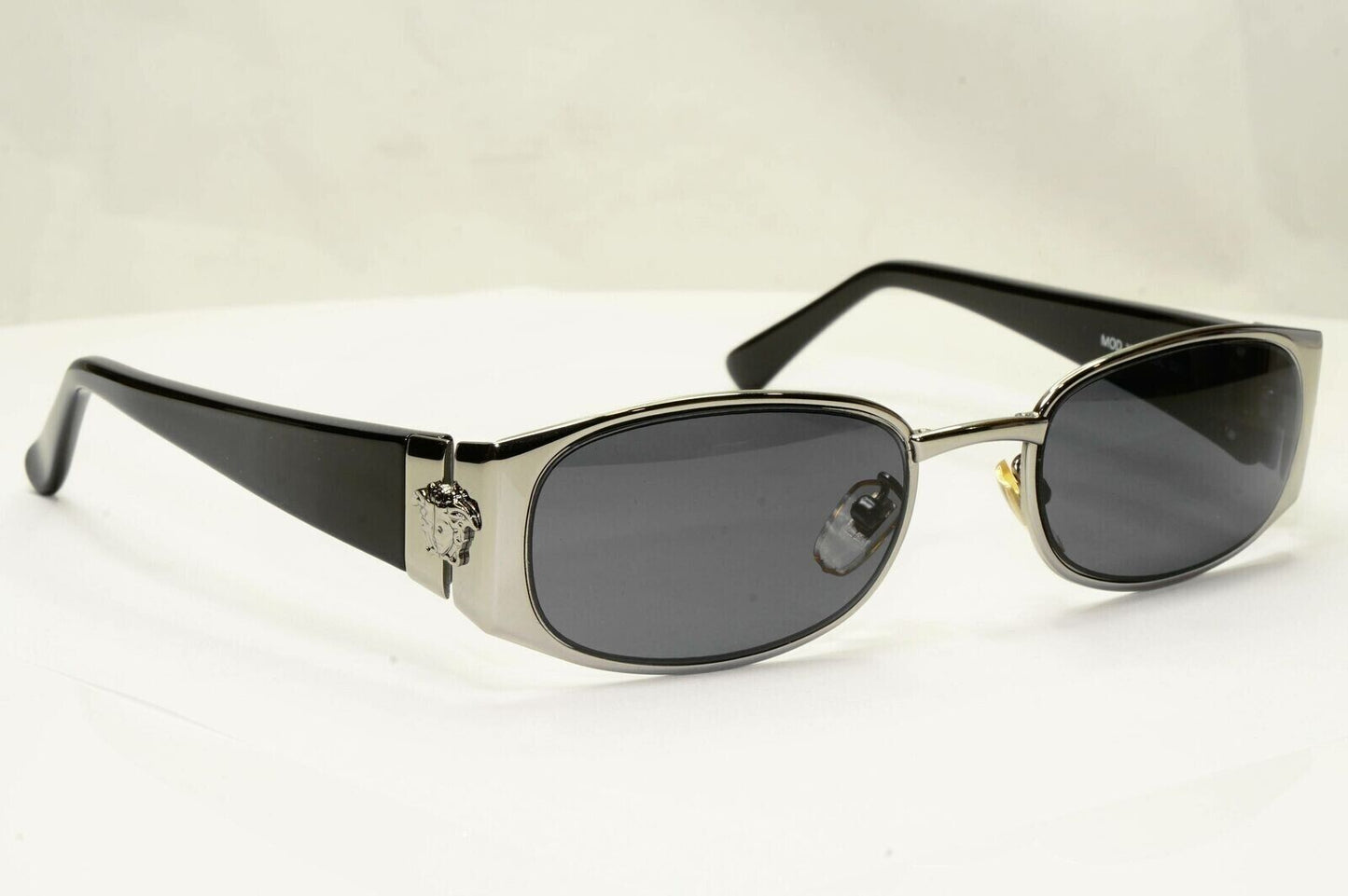 Gianni Versace 1996 Vintage Silver Black Medusa Metal Sunglasses MOD X31 COL 029
