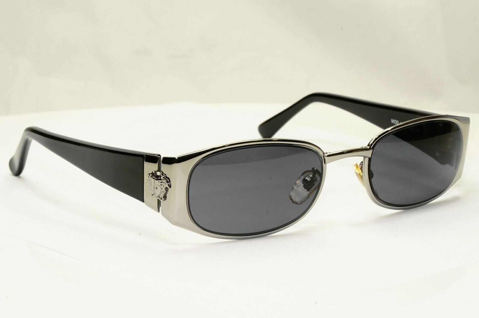Gianni Versace 1996 Vintage Silver Black Medusa Metal Sunglasses MOD X31 COL 029