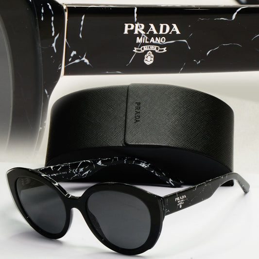 Prada Sunglasses Black Marble Lightning Grey PR01YS SPR 01Y 09V-5S0 270124