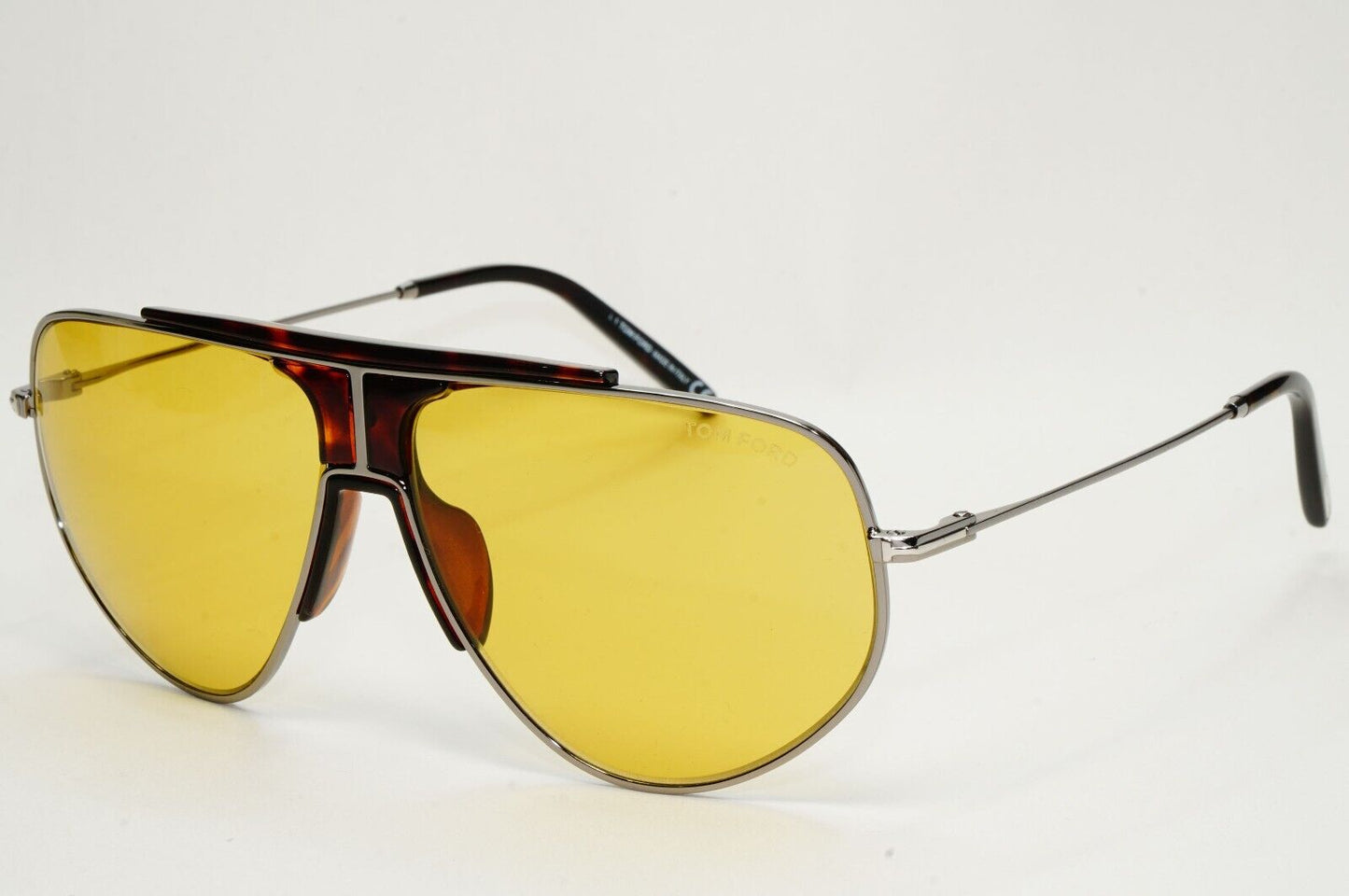 Tom Ford Sunglasses Addison Ruthenium Grey Yellow Brown Pilot FT0928 TF 928 12E