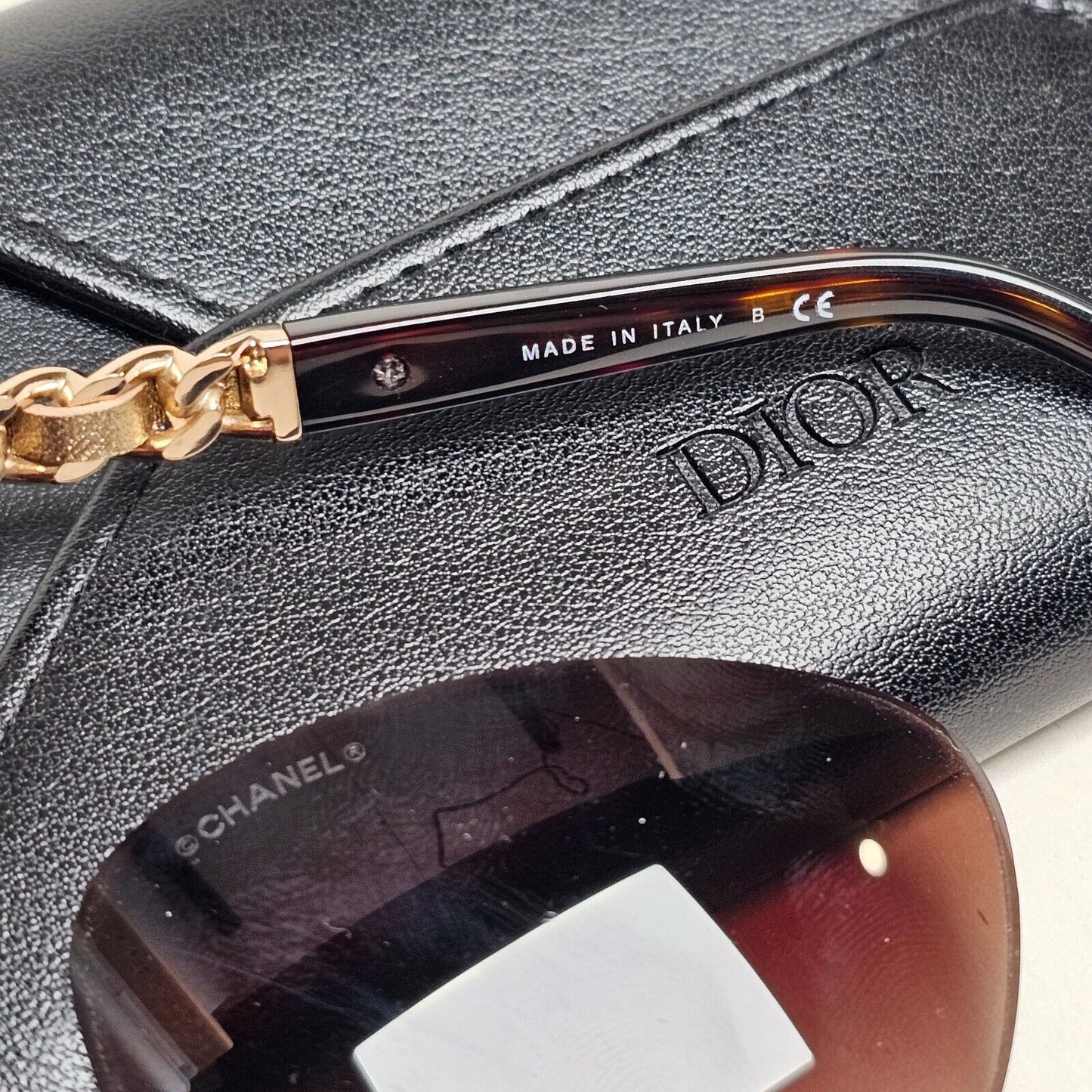 Chanel Sunglasses Leather Chain Gold Brown Tortoise 5260-Q c.714/S5 261124