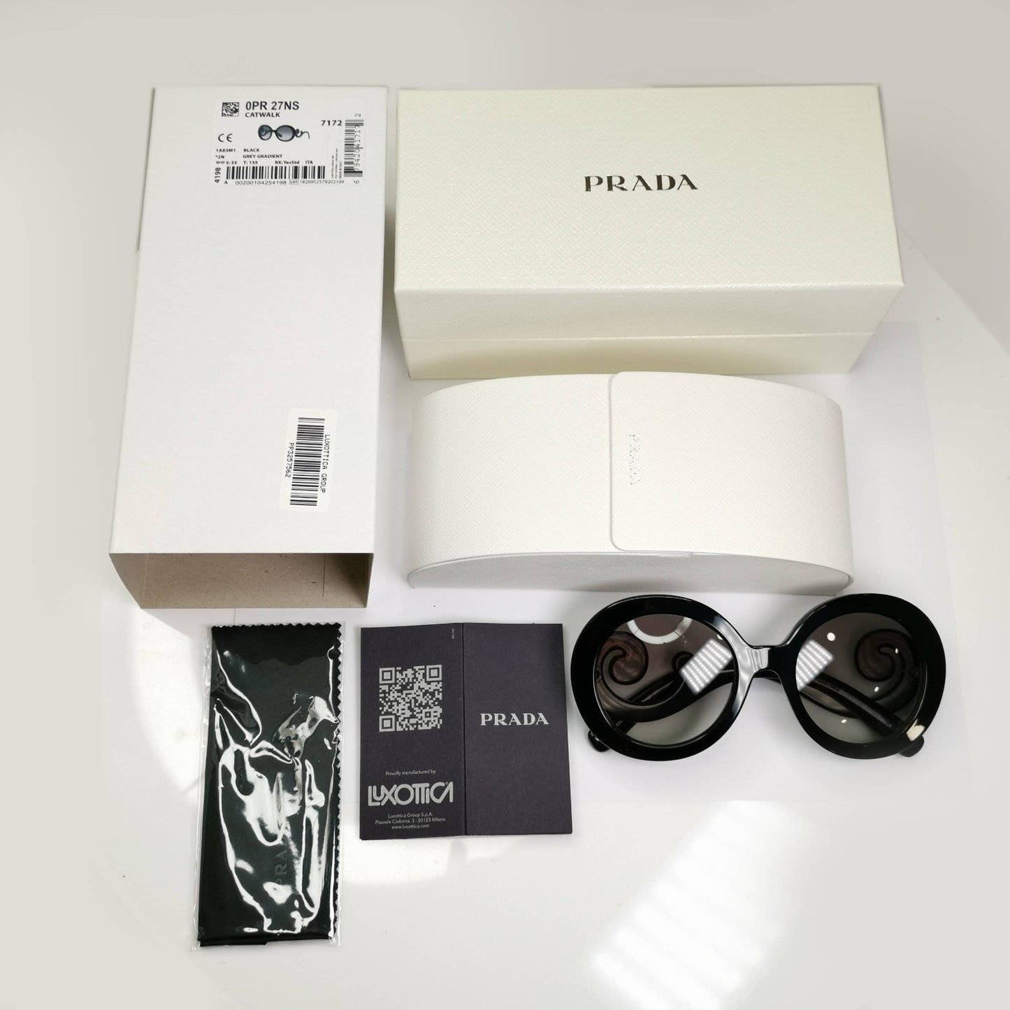 Prada Sunglasses Swirl Baroque 2016 Round Black PR27NS SPR 27N 1AB-3M1 55mm