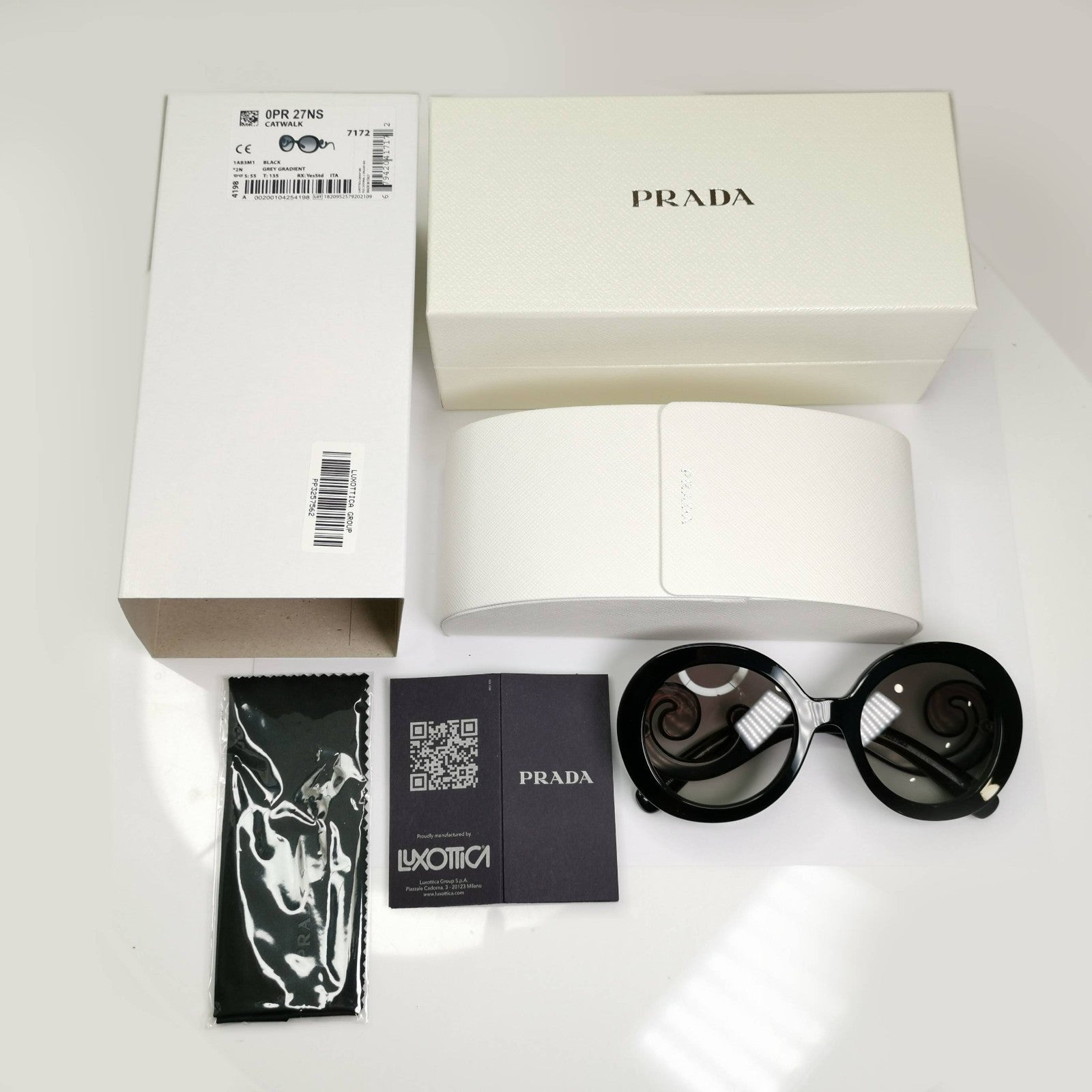 Prada Sunglasses Swirl Baroque 2016 Round Black PR27NS SPR 27N 1AB-3M1 55mm