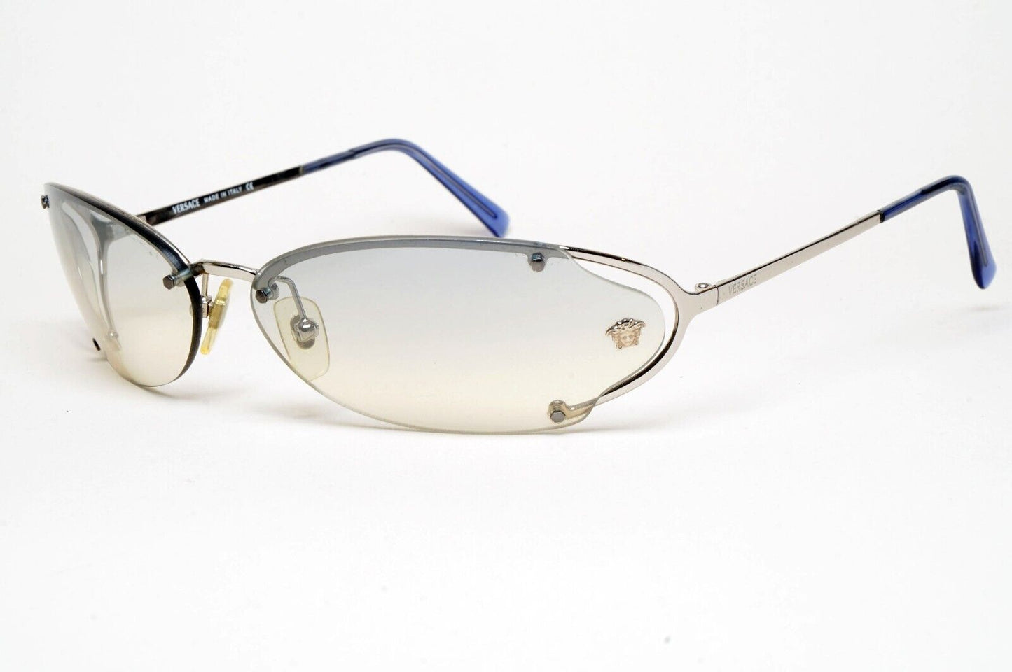 Versace Sunglasses 2001 Vintage Silver Grey Rimless MOD N37 26M/543 220125