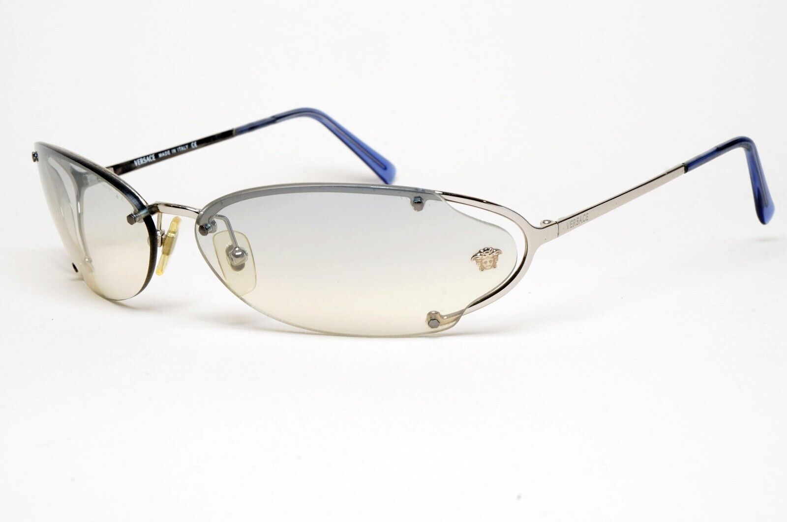 Versace Sunglasses 2001 Vintage Silver Grey Rimless MOD N37 26M/543 220125