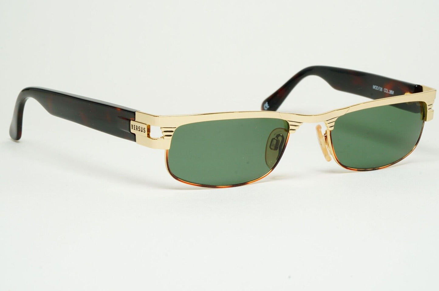 Versus Sunglasses 1996 by Gianni Versace Vintage Gold Green MOD F26 COL 36M