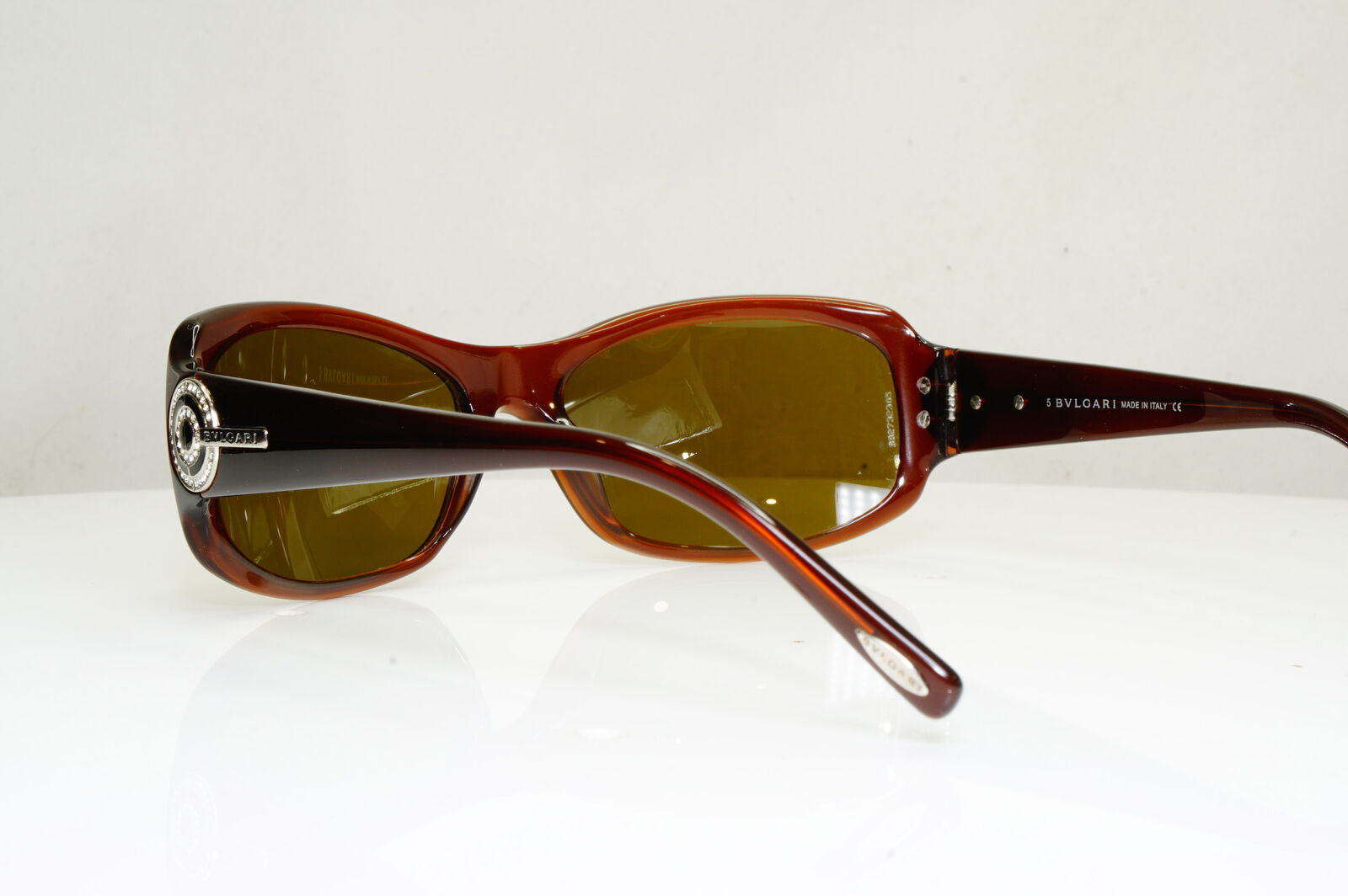 Authentic BVLGARI Mens Womens Sunglasses Brown CRYSTAL 8003 825/73 29225