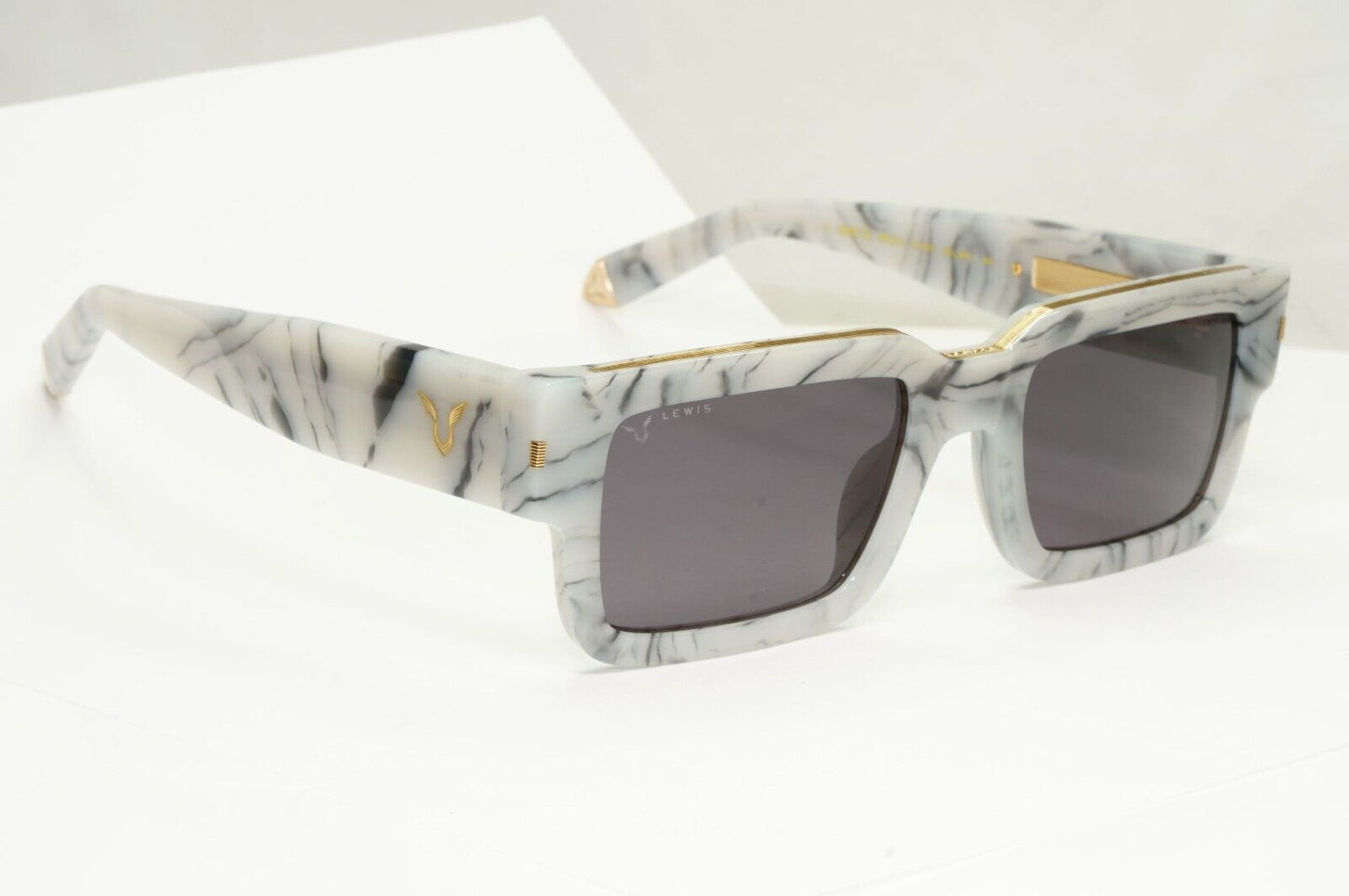 Police Lewis Hamilton F1 Sunglasses Grey Marble Square Gold SPL E14 COL 09YL