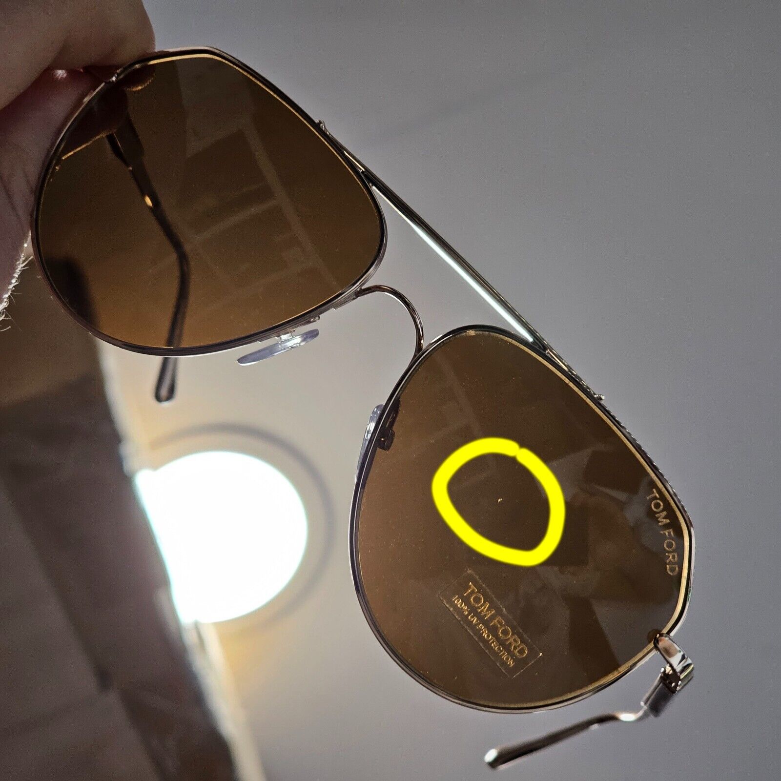 Tom Ford Gold Pilot Sunglasses Metal Brown Andes TF 670 28E FT0670 [A] 38928