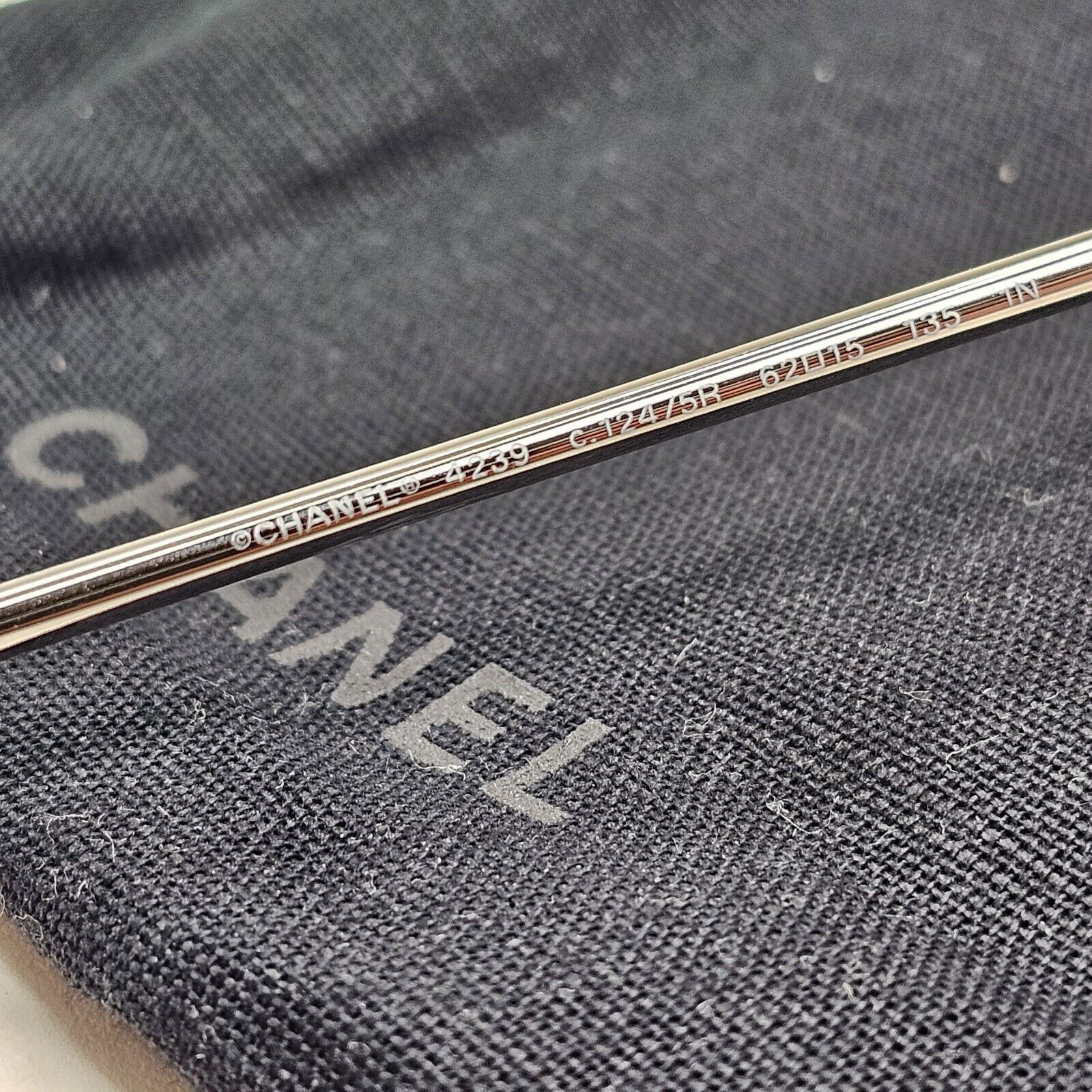 Chanel Sunglasses Rimless Silver Grey Mirrored 4239 c.124/5R 62mm
