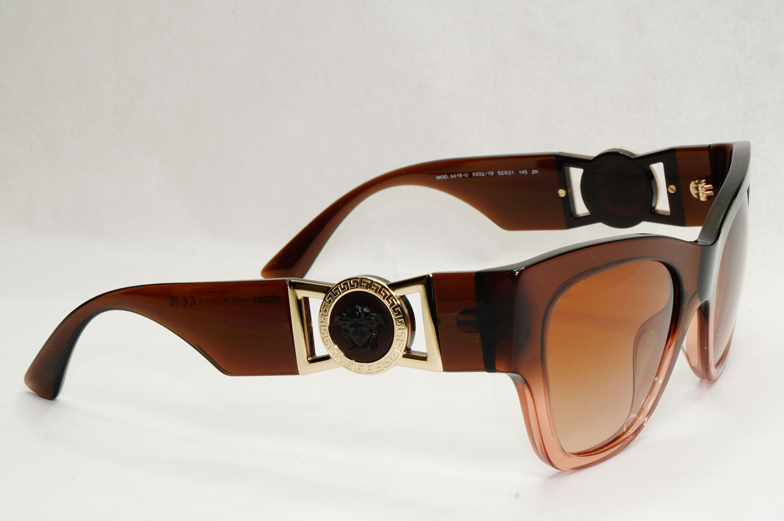 Versace Sunglasses Brown Gold Medus Square Transparent MOD VE 4415-U 5332/13