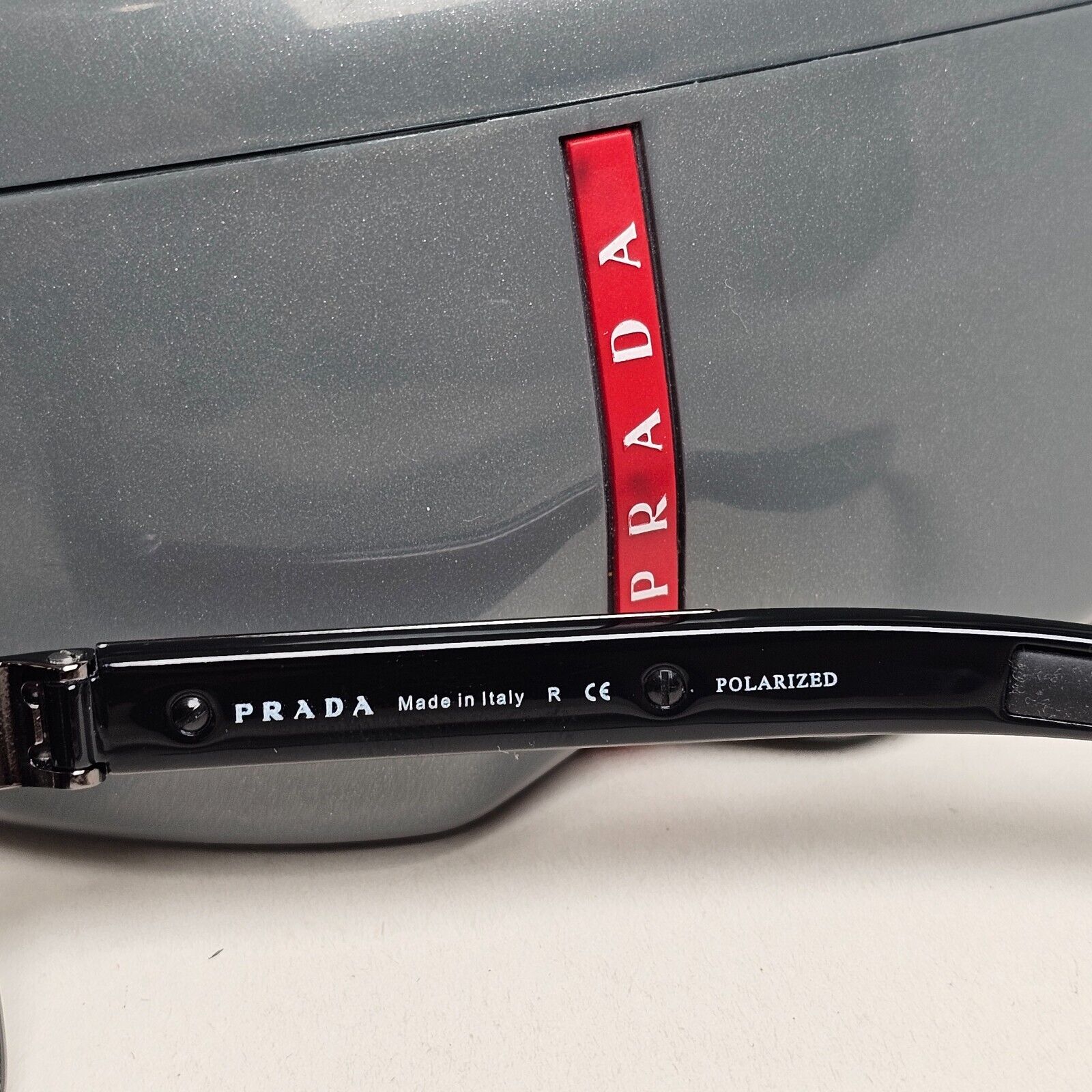 Prada Sunglasses Polarised Gunmetal Grey Square PS54IS SPS 54I 5AV-5Z1 250125
