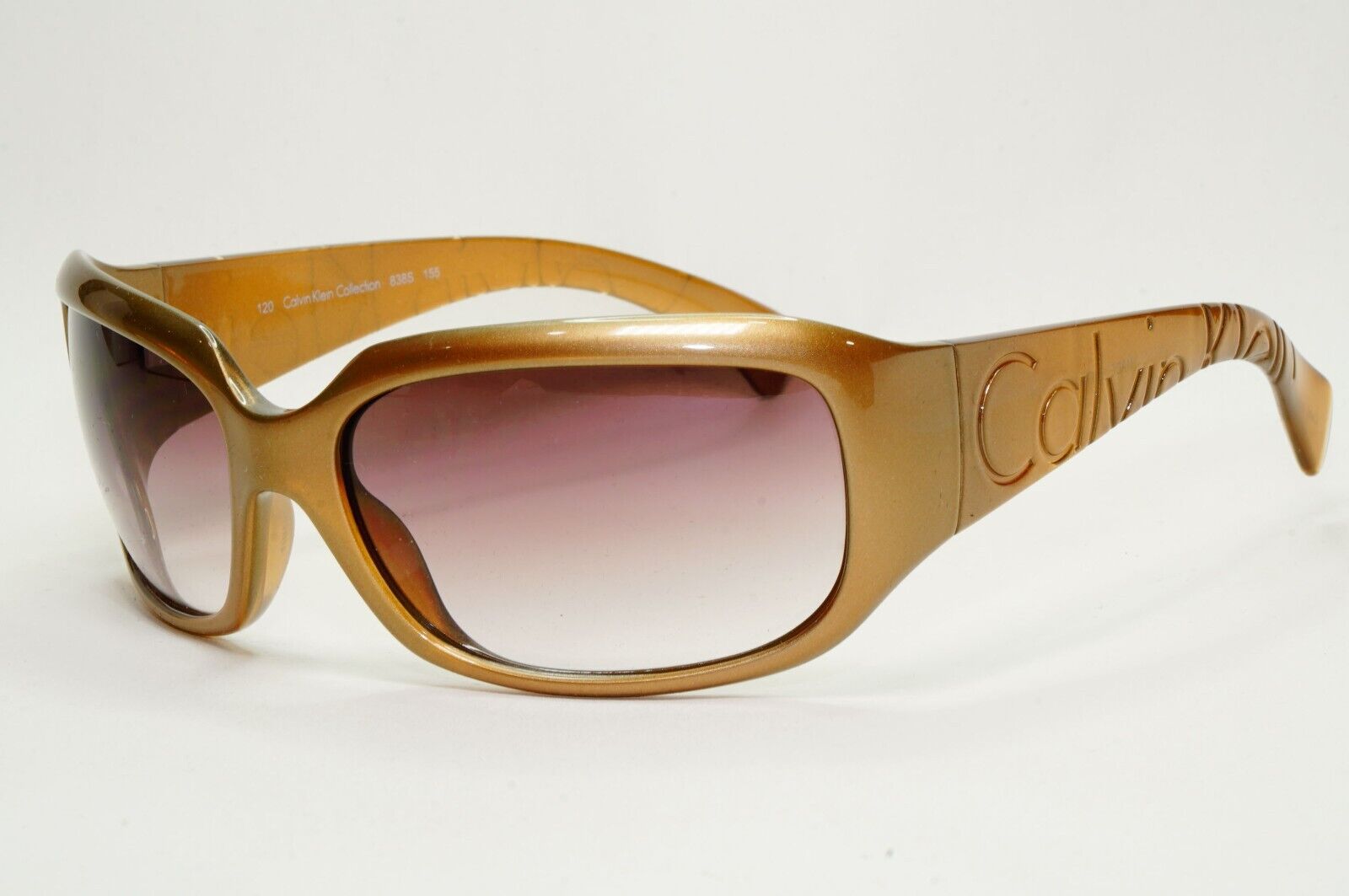 Calvin Klein Sunglasses 2005 Vintage Brown Wrap Gradient 838S 155 121124