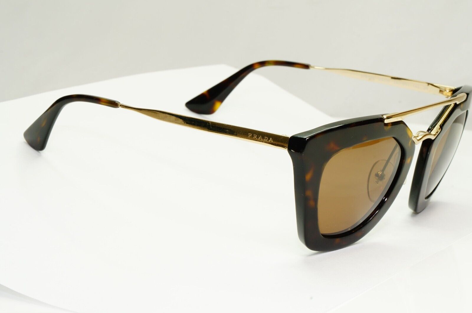 Prada Sunglasses Cinema Gold Brown Tortoise Square PR09QS SPR 09Q 2AU-6S1 170125