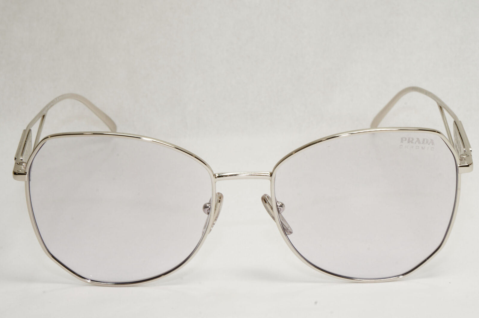 Prada Sunglasses Photochromic Grey Silver Triangle PR57YS SPR 57Y 1BC-07D