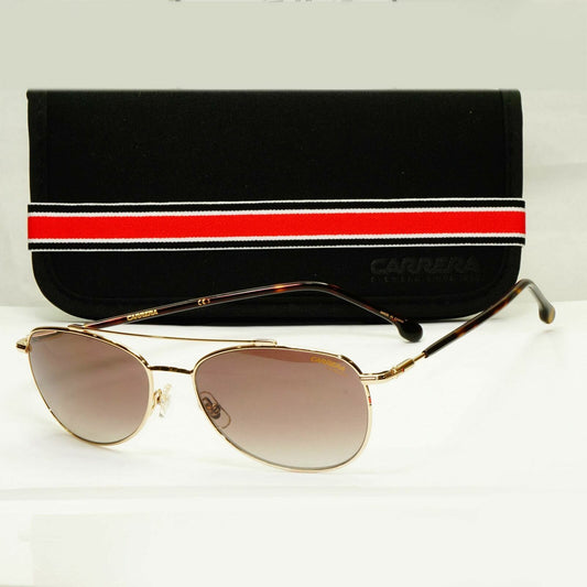 Carrera Gold Sunglasses Pilot Brown Gradient Fade Mens Metal 224 06JHA 58mm