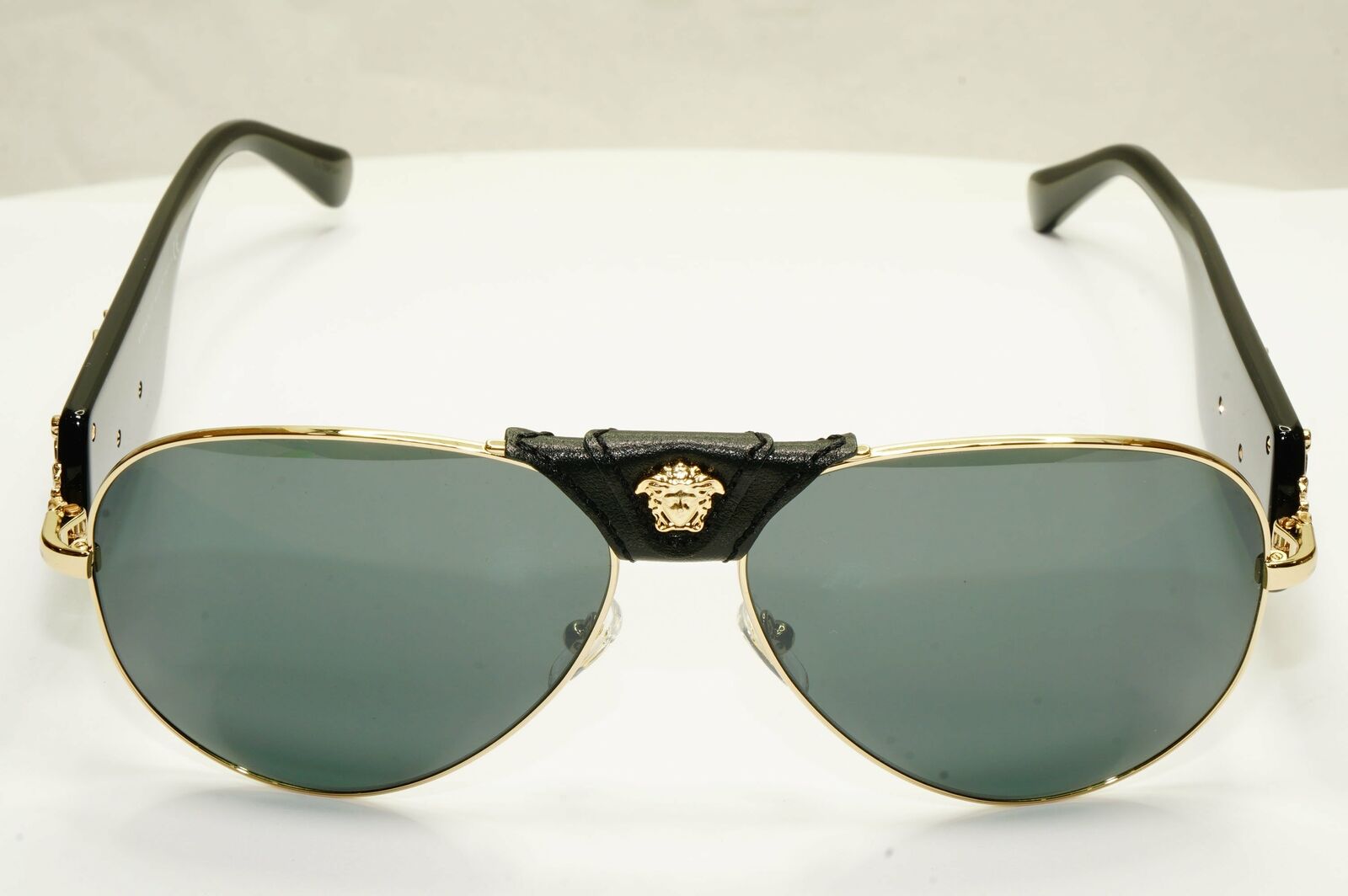 Versace Gold Medusa Sunglasses Metal Pilot Grey Mirror Black MOD 2150 Q 1252/6G