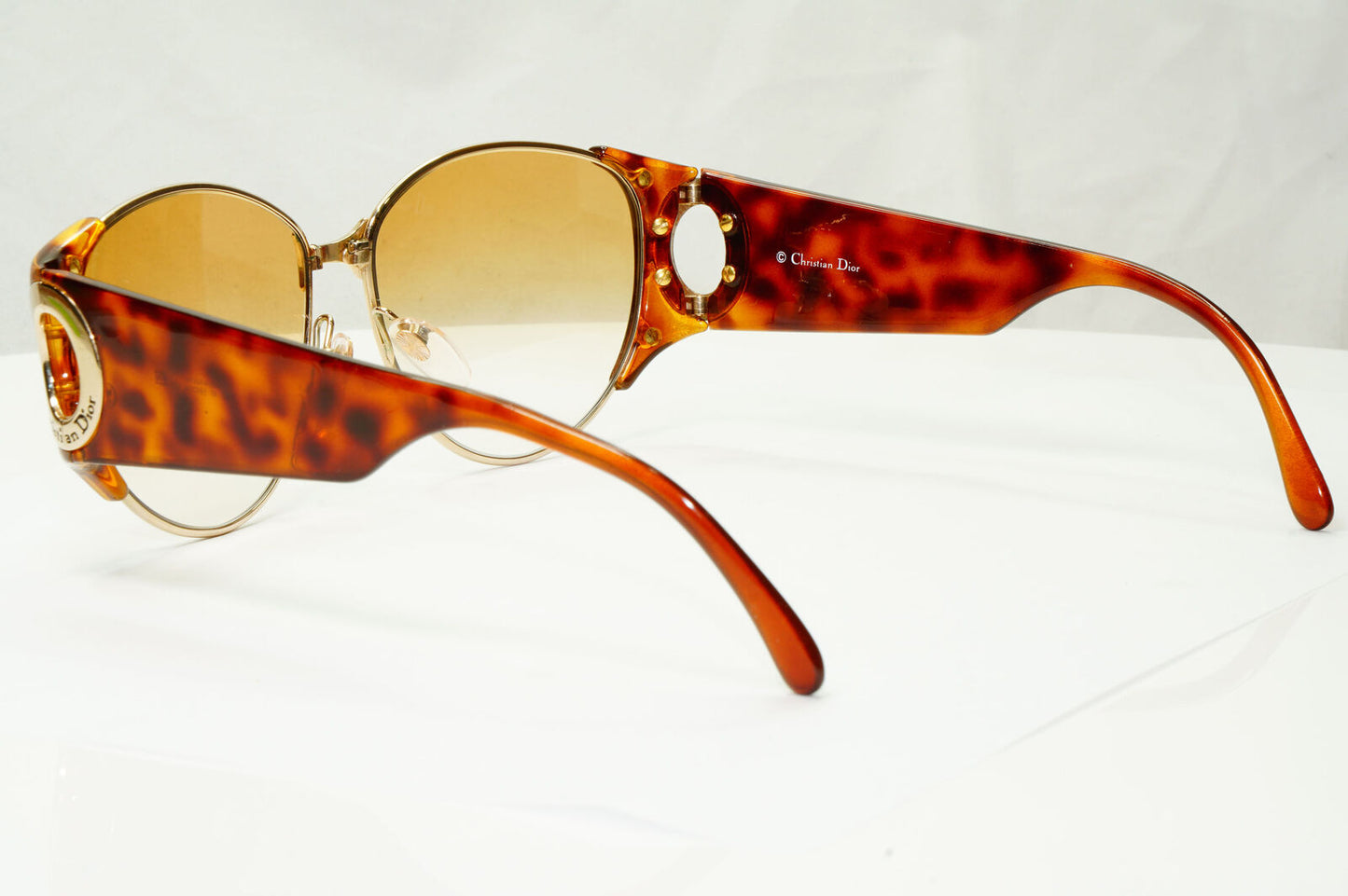 Dior 1990s Vintage Sunglasses Large Austria Gold Brown Oversized 2760 41 37486