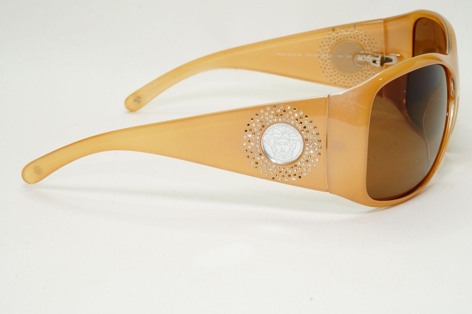 Versace Sunglasses 2008 Brown Beige Medusa Crystals MOD 4133-B 726/13 021124