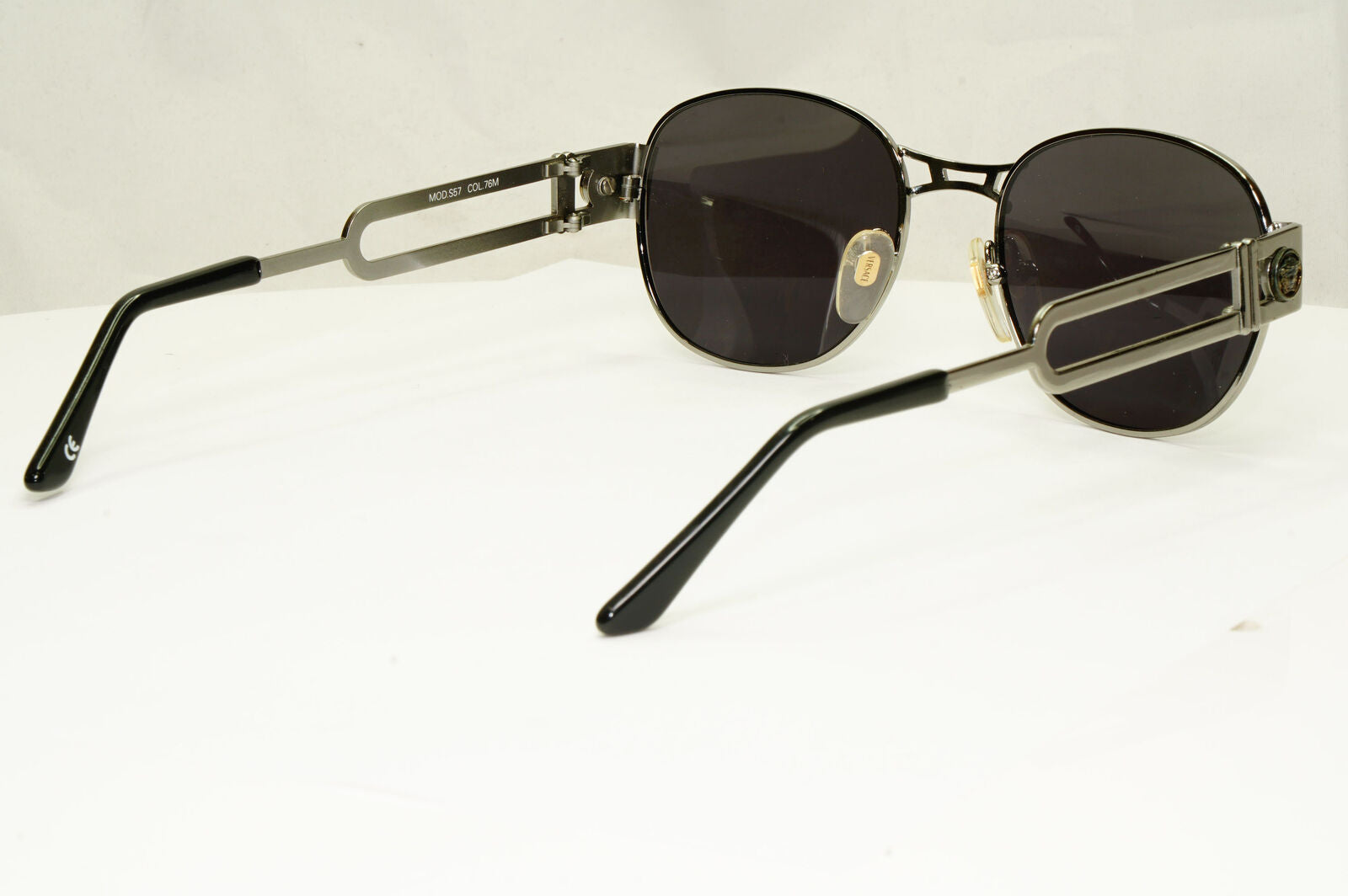 Gianni Versace 1996 Vintage Mens Silver Medusa Metal Sunglasses MOD S57 COL 76M