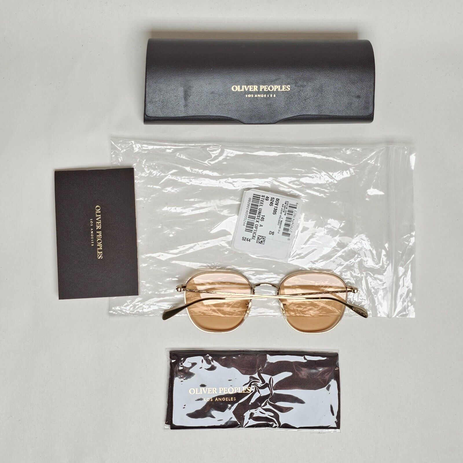 Oliver Peoples Sunglasses Clyne Gold Amber Yellow Dusk Beach OV 1305 5245 49mm