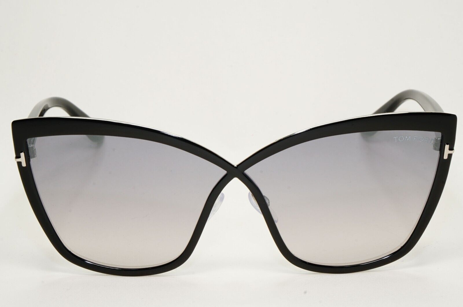 Tom Ford Sunglasses Sandrine-02 Black Smoke Mirror Cat Eye FT0715 TF 715 01C