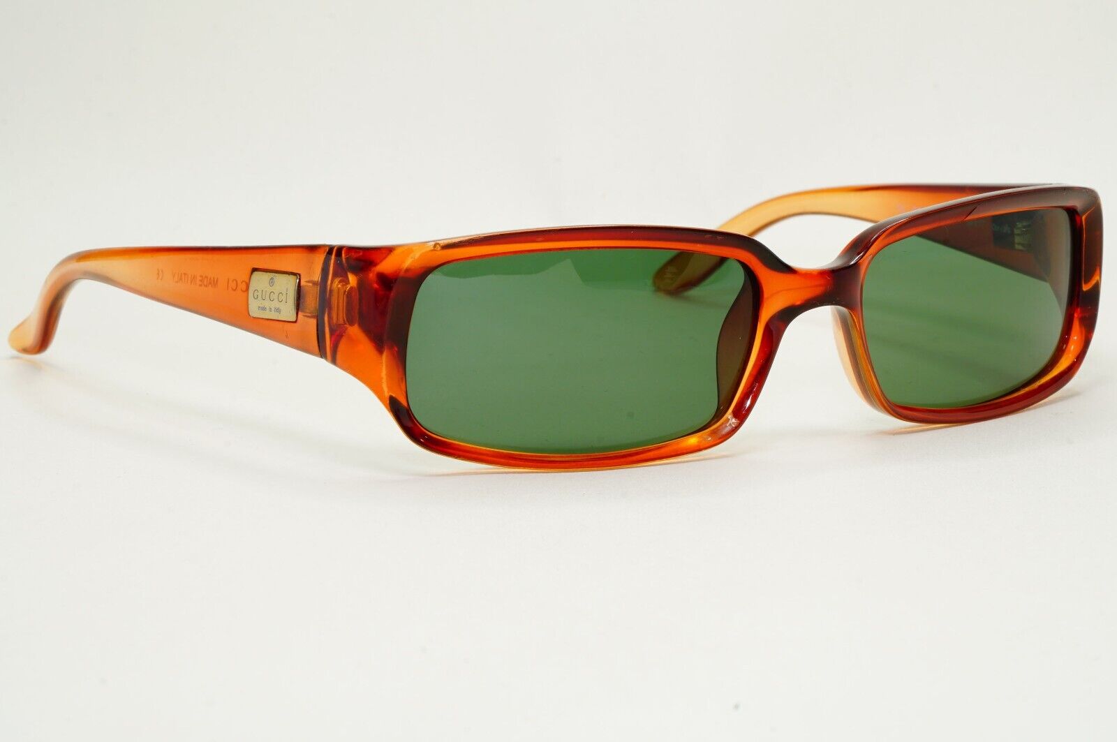 Gucci Sunglasses 1999 Vintage Brown Honey Green Rectangle GG 2455/S T8V 131024