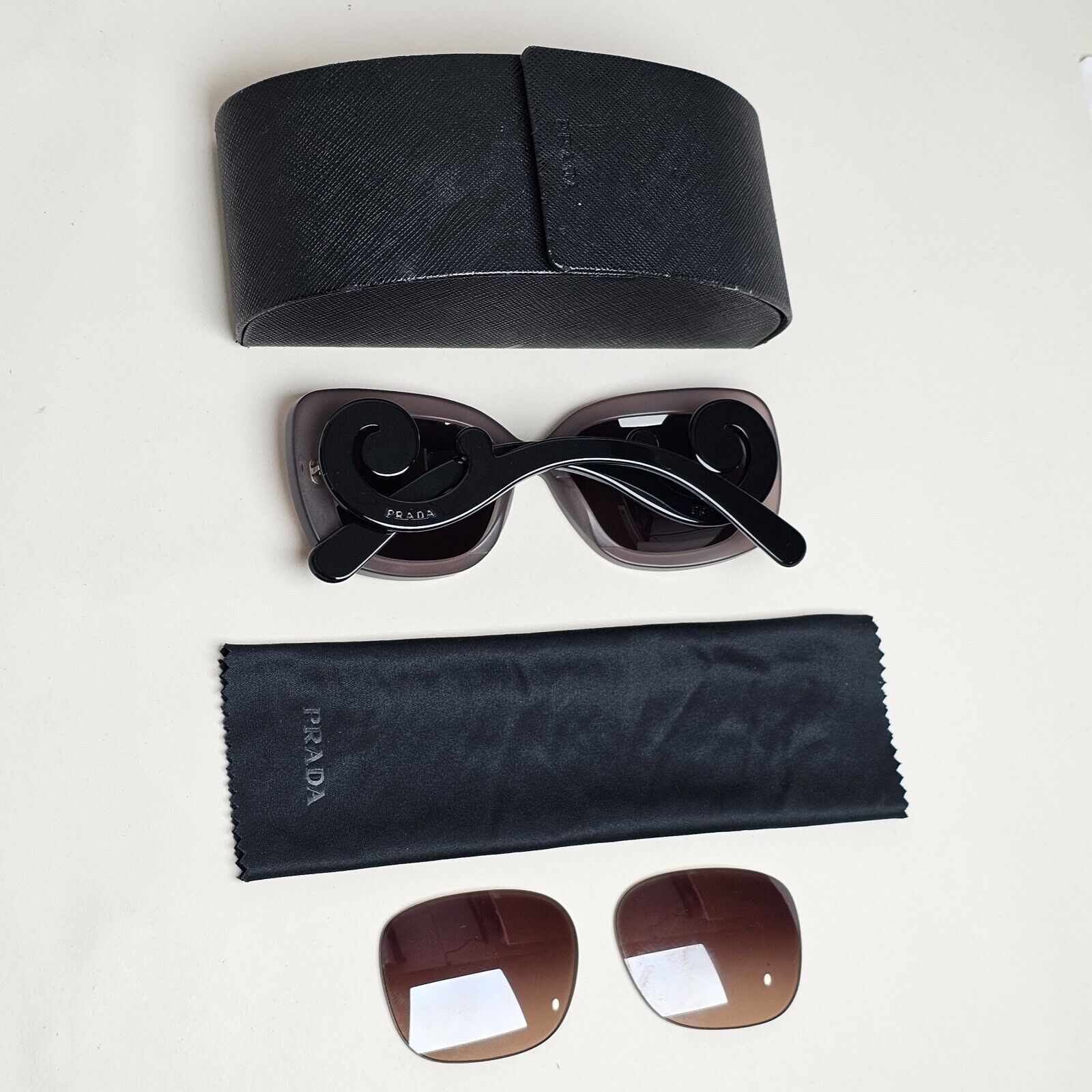 Prada Sunglasses Baroque Swirl Brown Black Square PR27OS SPR 27O UBV-4P0 250125