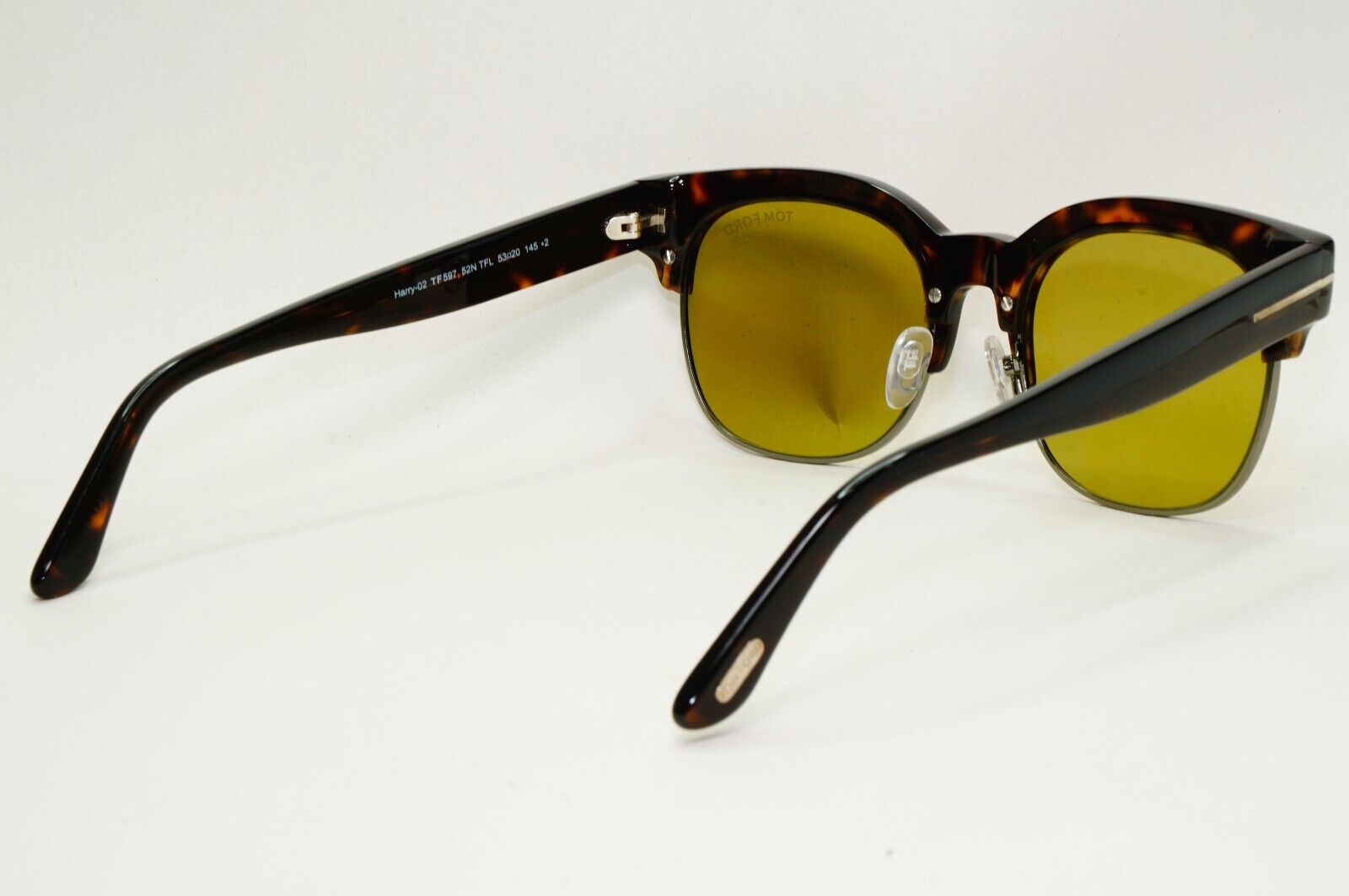 Tom Ford Sunglasses Harry-02 Glass Lens Brown Green Square FT0597 TF 597 52N