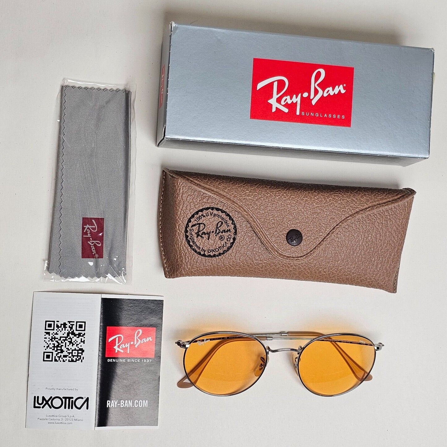 Ray-Ban Sunglasses Evolve Photochromic Silver Yellow Round Metal RB 3447 9065/V9