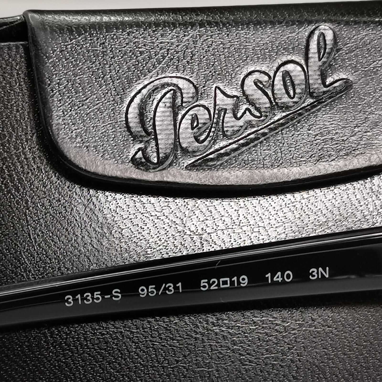 Persol Sunglasses 2015 Black Glossy Square Green Grey 3135-S 95/31 52mm