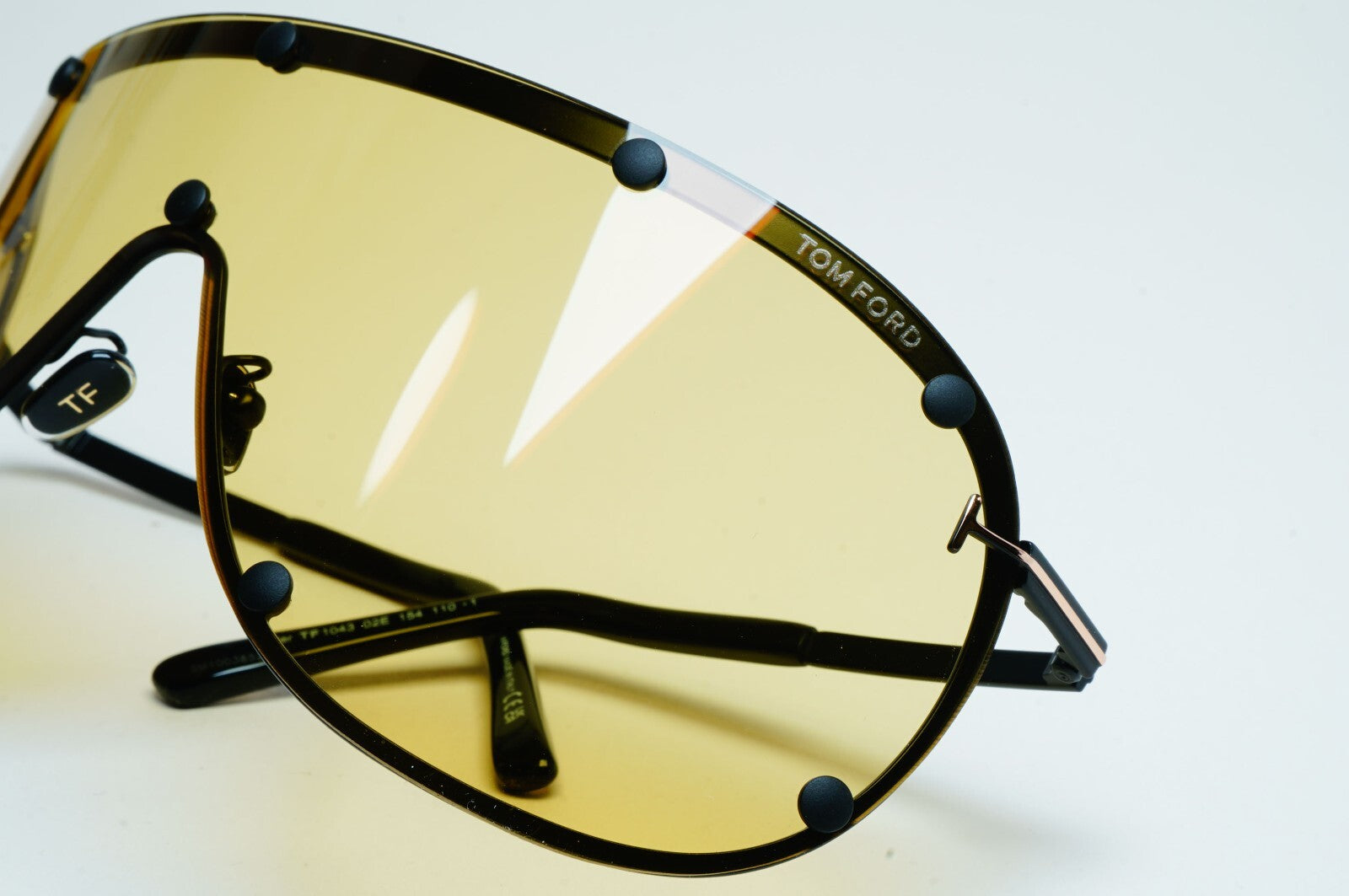 Tom Ford Sunglasses Kyler Black Yellow Visor Shield Large FT1043 TF 1043 02E