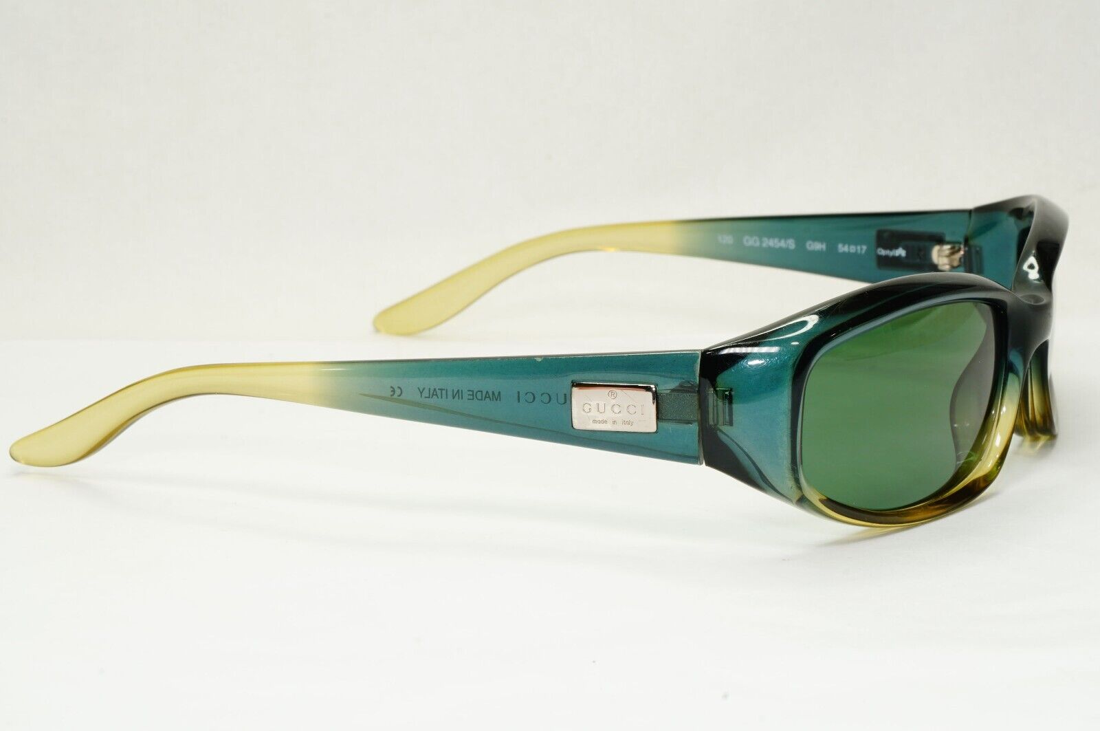 Gucci Sunglasses 1999 Vintage Green Transparent Rectangle GG 2454/S G9H 111223