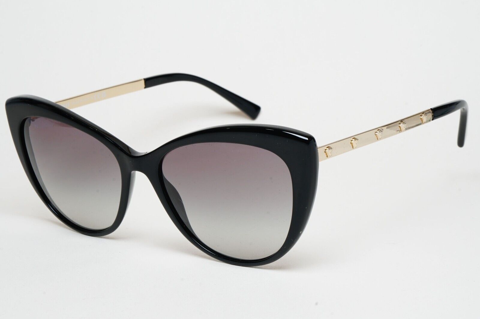 Versace Sunglasses Black Gold Medusa Square Grey Gradient MOD VE 4348 GB1/11